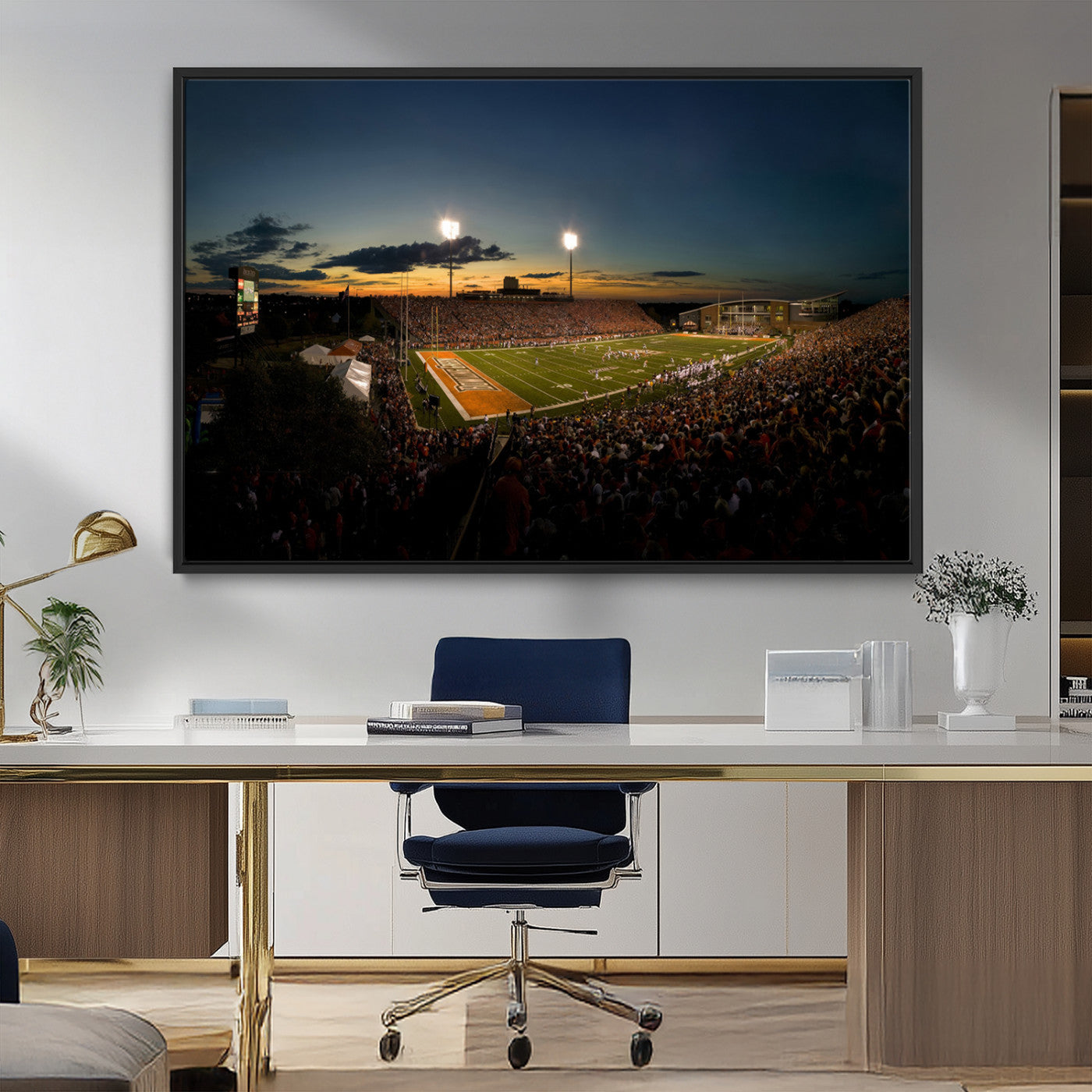MGV-FC-36X24 - Ball State Cardinals Football Team Print - Muncie Scheumann Stadium Wall Art Canvas Print