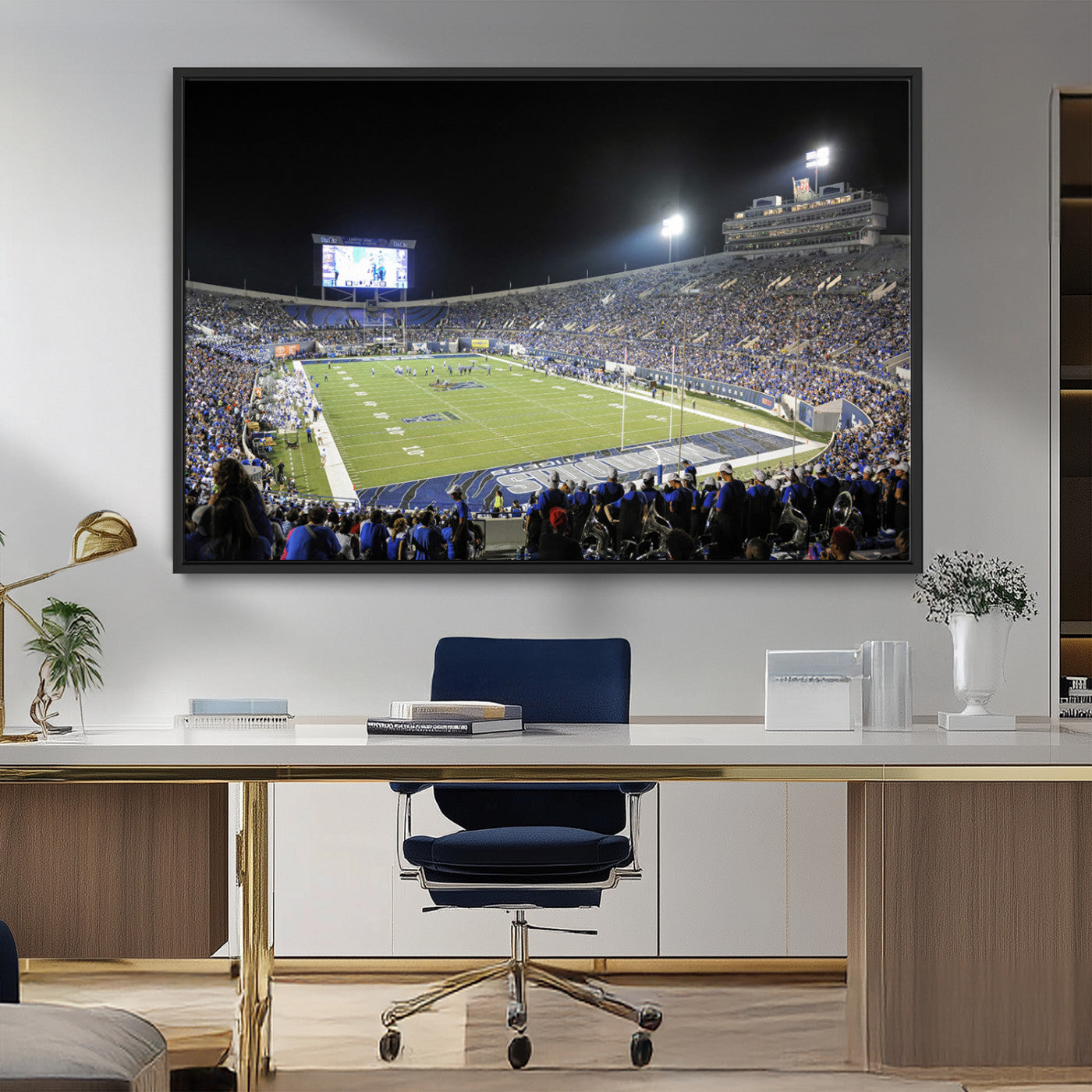 MGV-FC-36X24 - University of Memphis Tigers Football Team Print - Memphis Simmons Bank Liberty Stadium Wall Art
