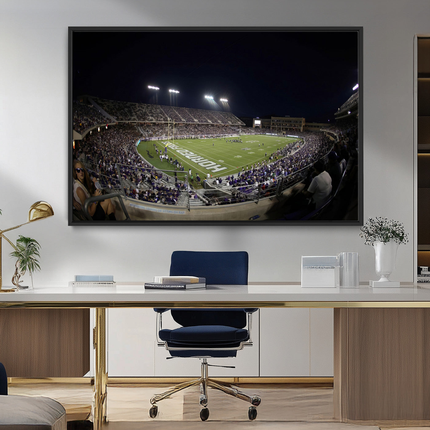 MGV-FC-36X24 - TCU Horned Frogs Football Team Print - Fort Worth Amon G. Carter Stadium Wall Art Canvas Print.