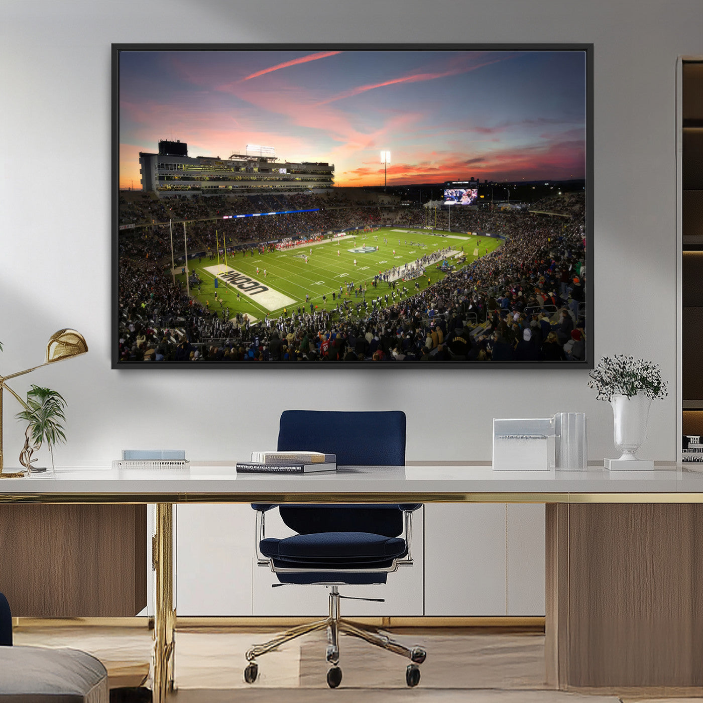 MGV-FC-36X24 - The University of Connecticut UCONN Huskies Football Team Print - East Hartford Pratt & Whitney