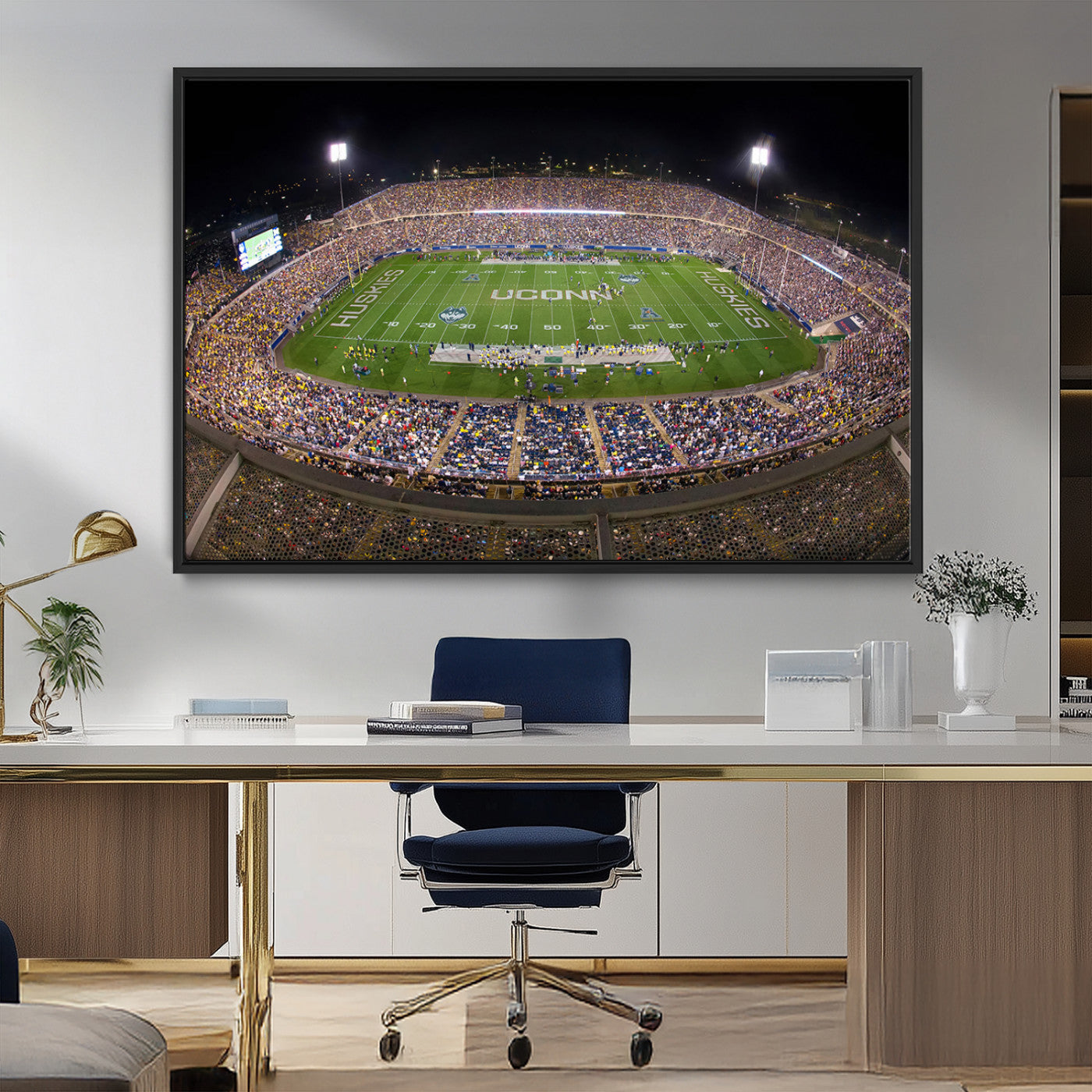 MGV-FC-36X24 - The University of Connecticut UCONN Huskies Football Team Print - East Hartford Pratt & Whitney