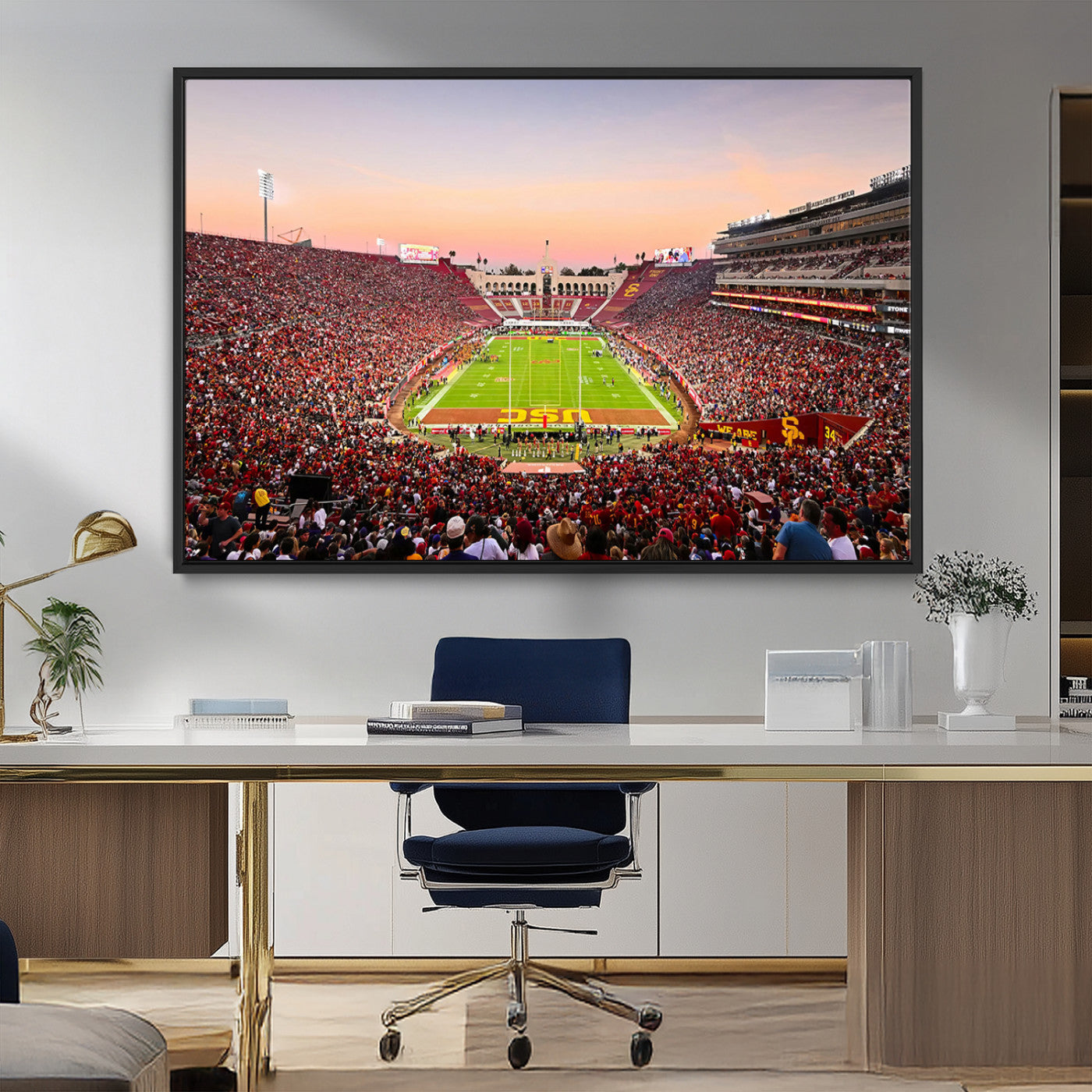 MGV-FC-36X24 - The University of Southern California USC Trojans Football Team Print - Los Angeles Memorial