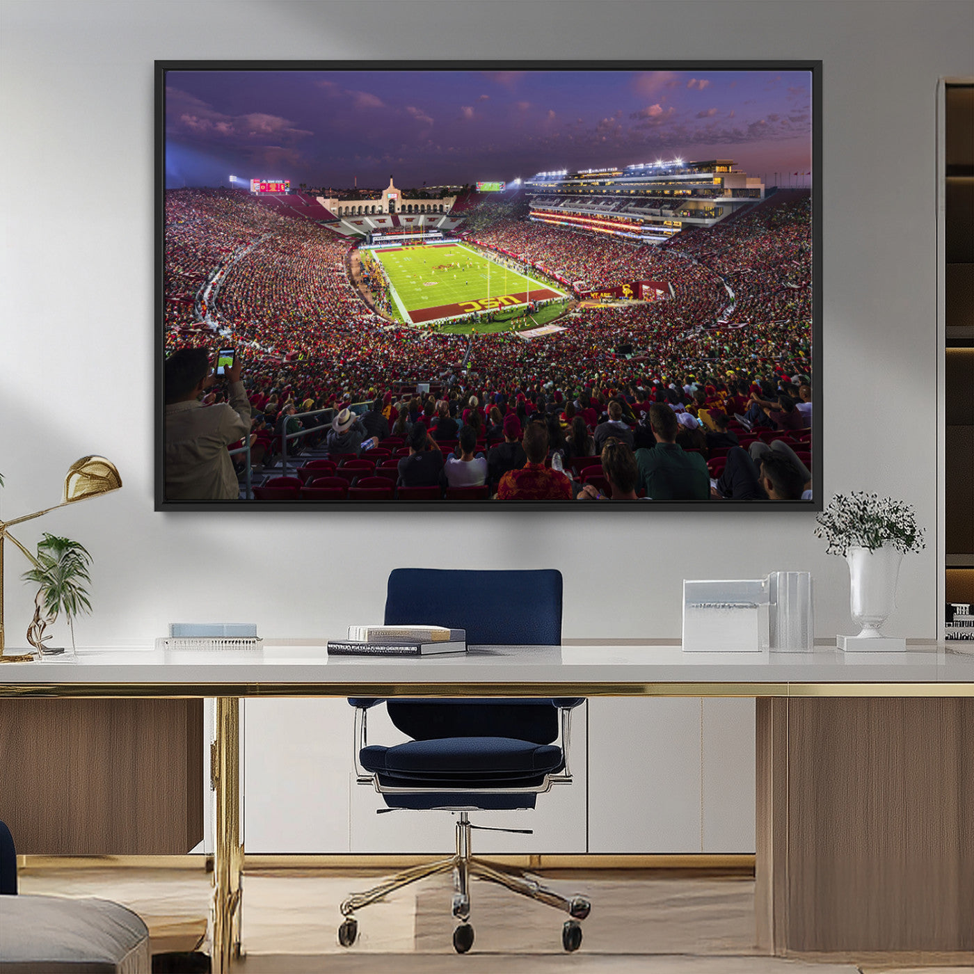 MGV-FC-36X24 - The University of Southern California USC Trojans Football Team Print - Los Angeles Memorial