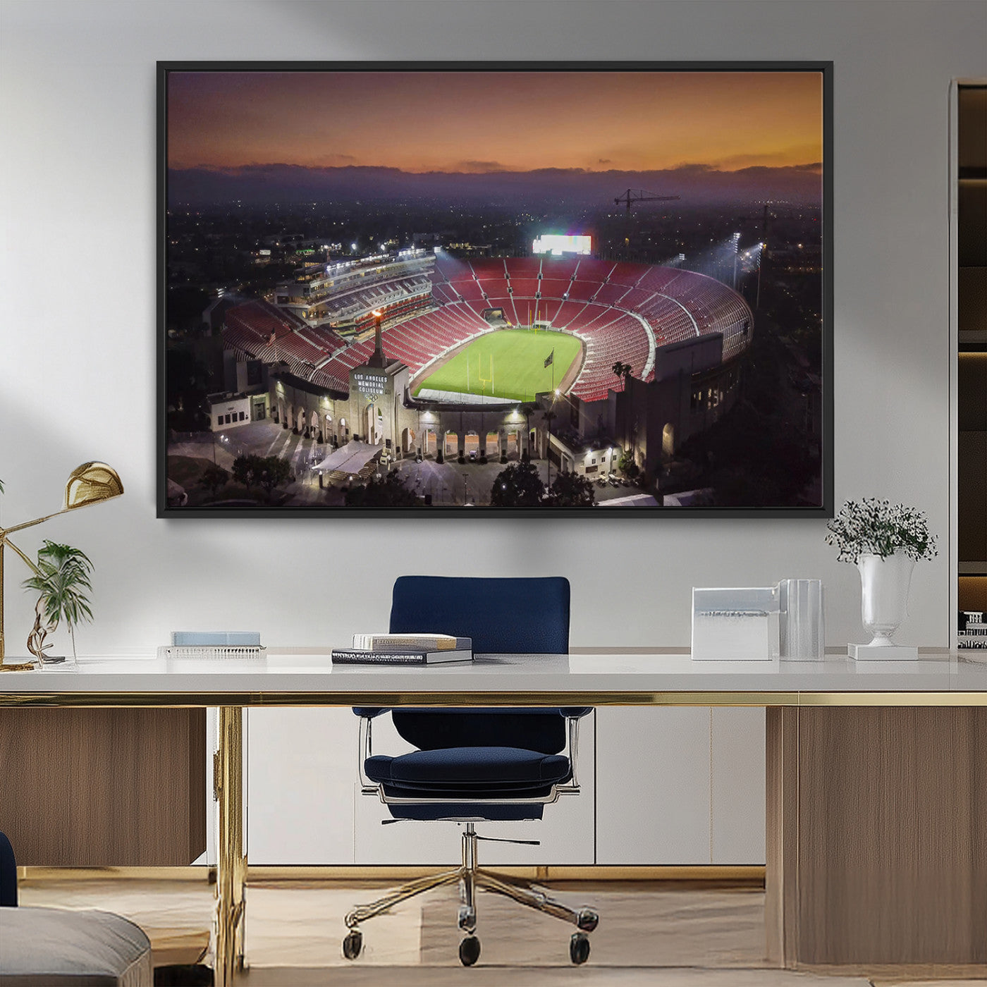 MGV-FC-36X24 - The University of Southern California USC Trojans Football Team Print - Los Angeles Memorial