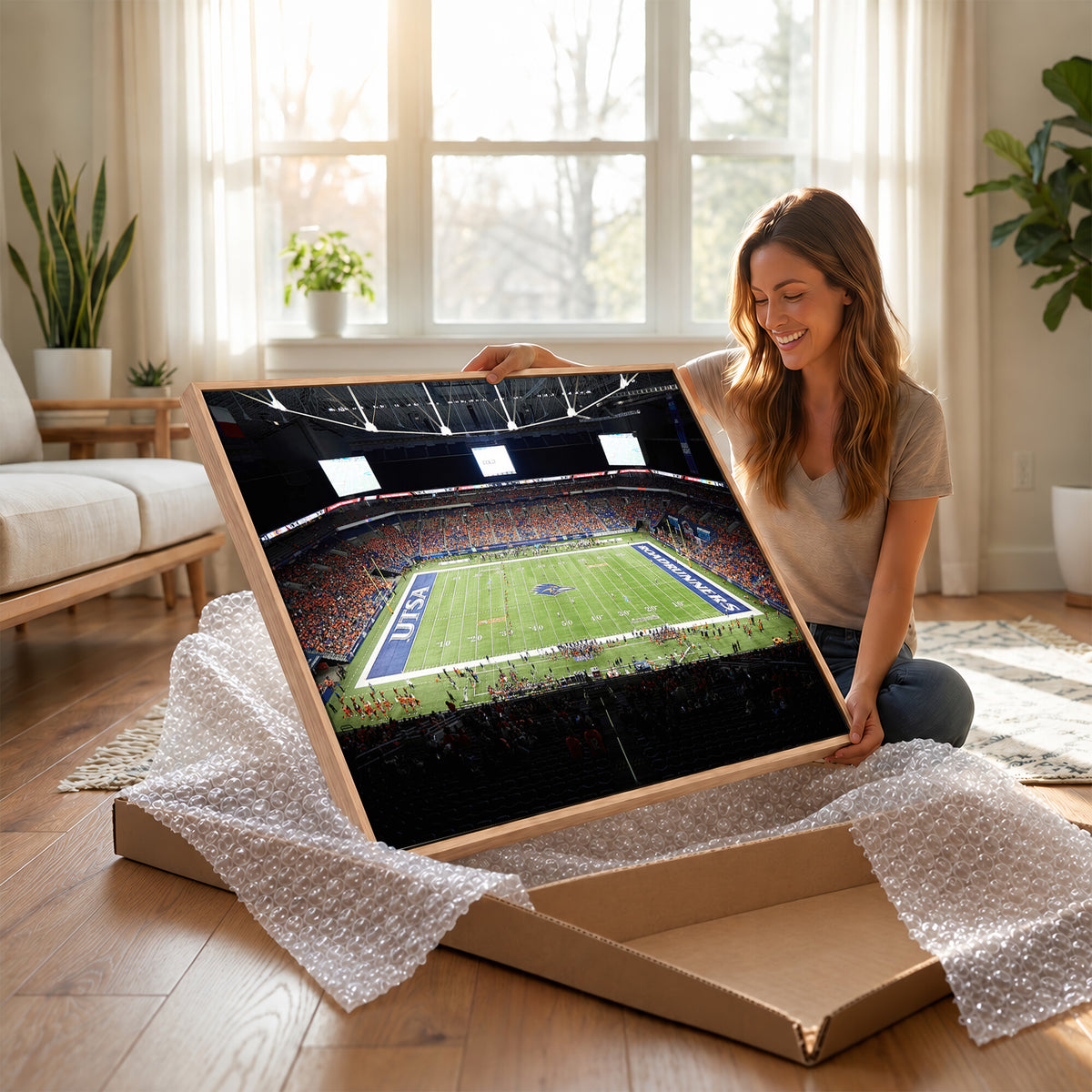 98617-MGV-CV-36X24 - The University of Texas at San Antonio Roadrunners Football Team Print, San Antonio Alamodome