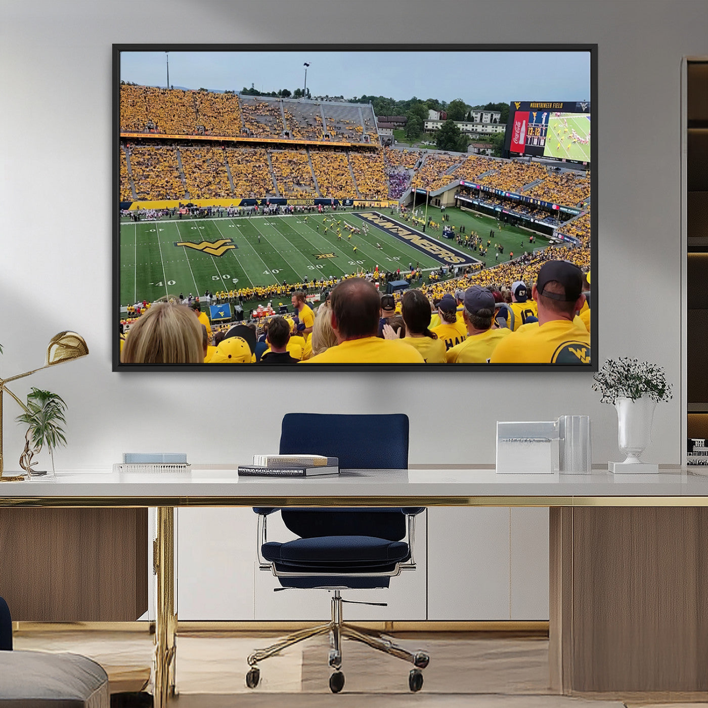 MGV-FC-36X24 - Puskar Stadium Canvas Print Wall Art - Morgantown Print - West Virginia University Mountaineers