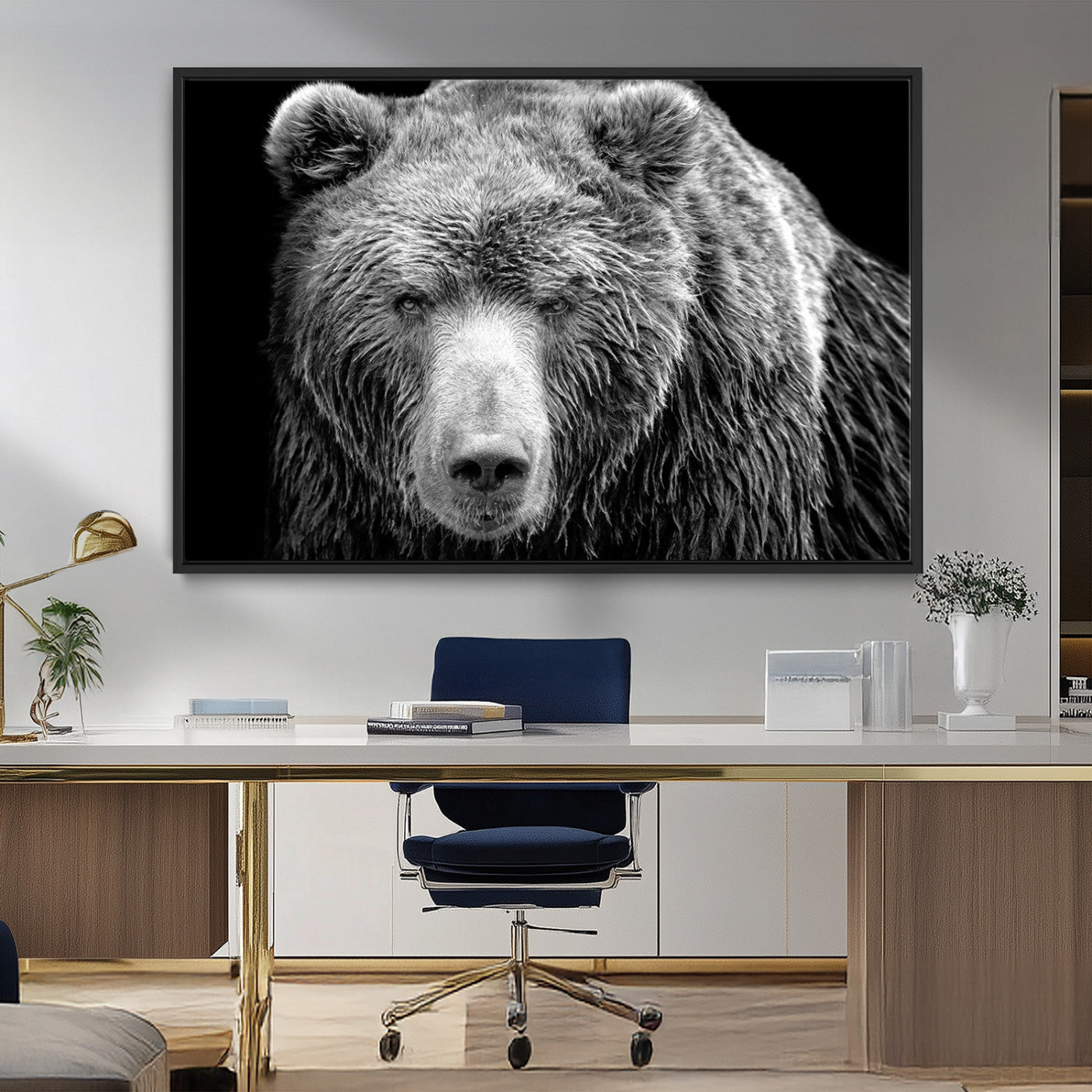 MGV-FC-36X24 - 399 Grizzly Bear Canvas Print | Ready to Hang Wall Art | Rustic Farmhouse & Cabin Decor | Wildlife