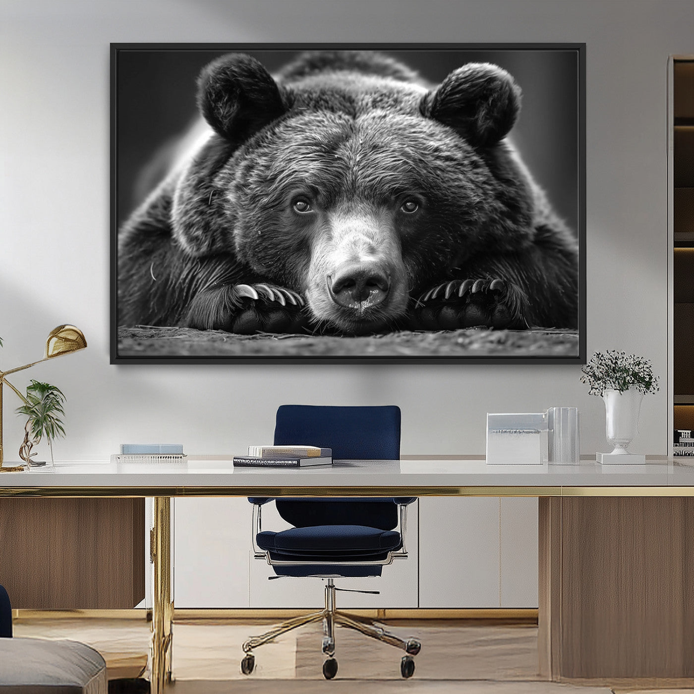 MGV-FC-36X24 - Resting Grizzly 399 Bear Canvas Print | Ready to Hang Wall Art | Rustic Cabin & Farmhouse Decor |