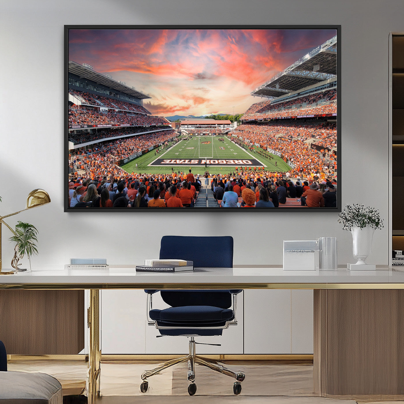 MGV-FC-36X24 - Oregon State Beavers Football Team Print - Corvallis Reser Stadium Wall Art Canvas Print