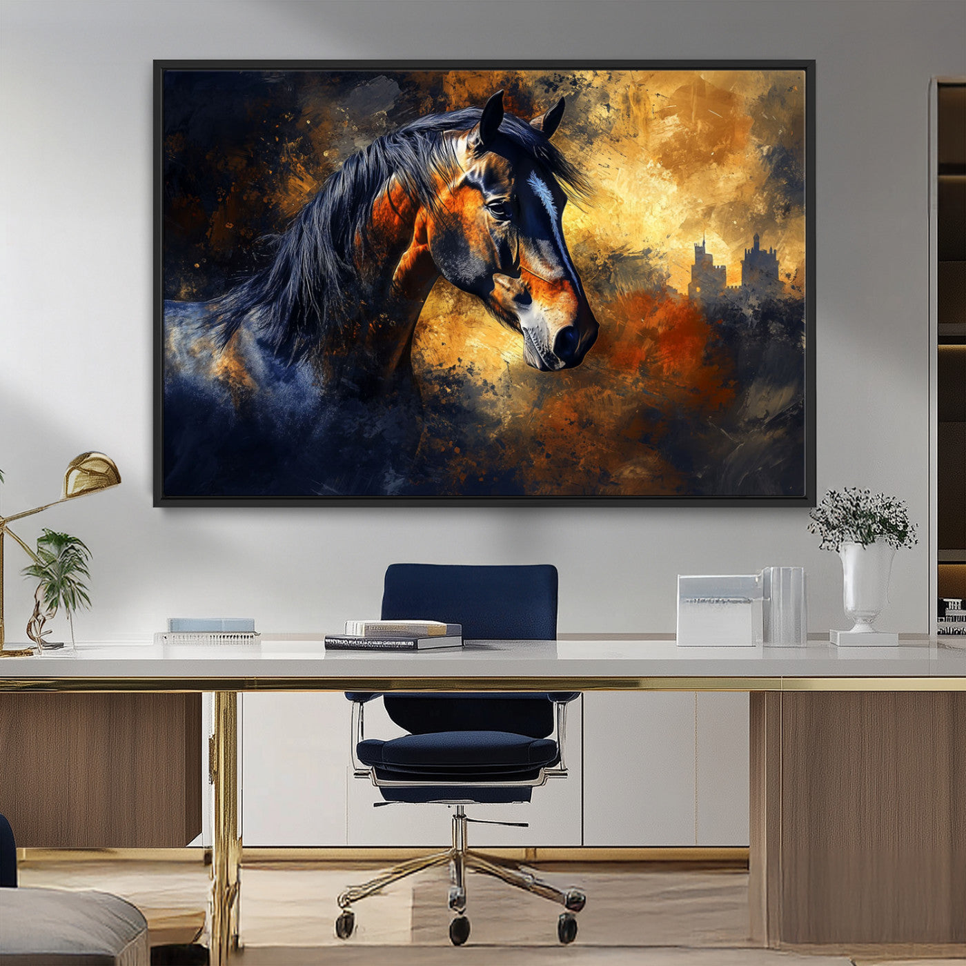MGV-FC-36X24 - Abstract Horse Art Print - Abstract Canvas Wall Art | Perfect for Rustic Farmhouse, Modern, or