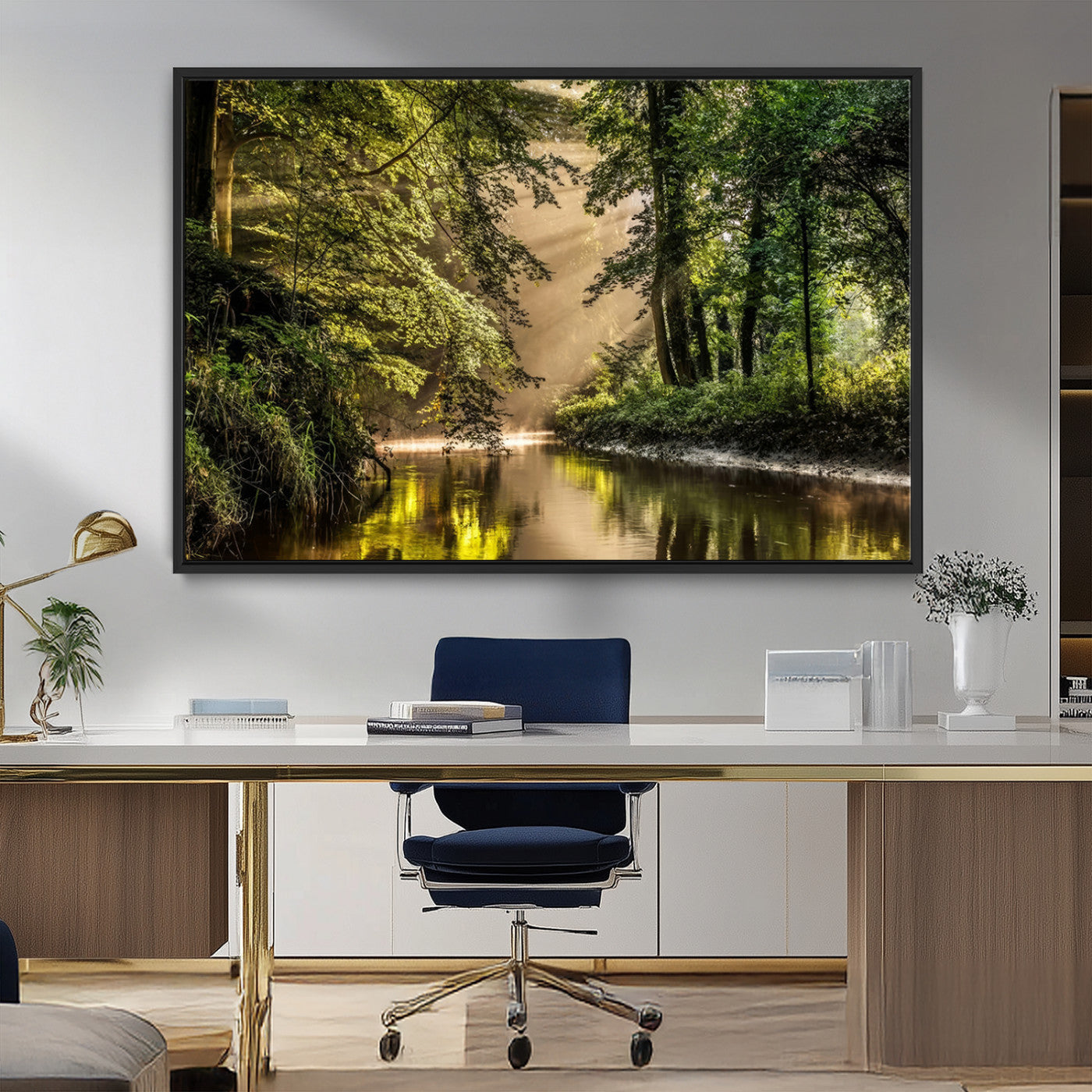 MGV-FC-36X24 - Forest Wall Art Print | River Landscape Wall Art | Perfect for Farmhouse Wall Decor, Cabin Wall Art