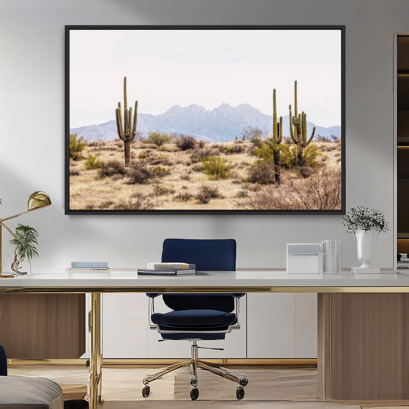 MGV-FC-36X24 - Arizona Desert Wall Art Print | Arizona Desert Canvas Print with Saguaro Cacti | Southwestern