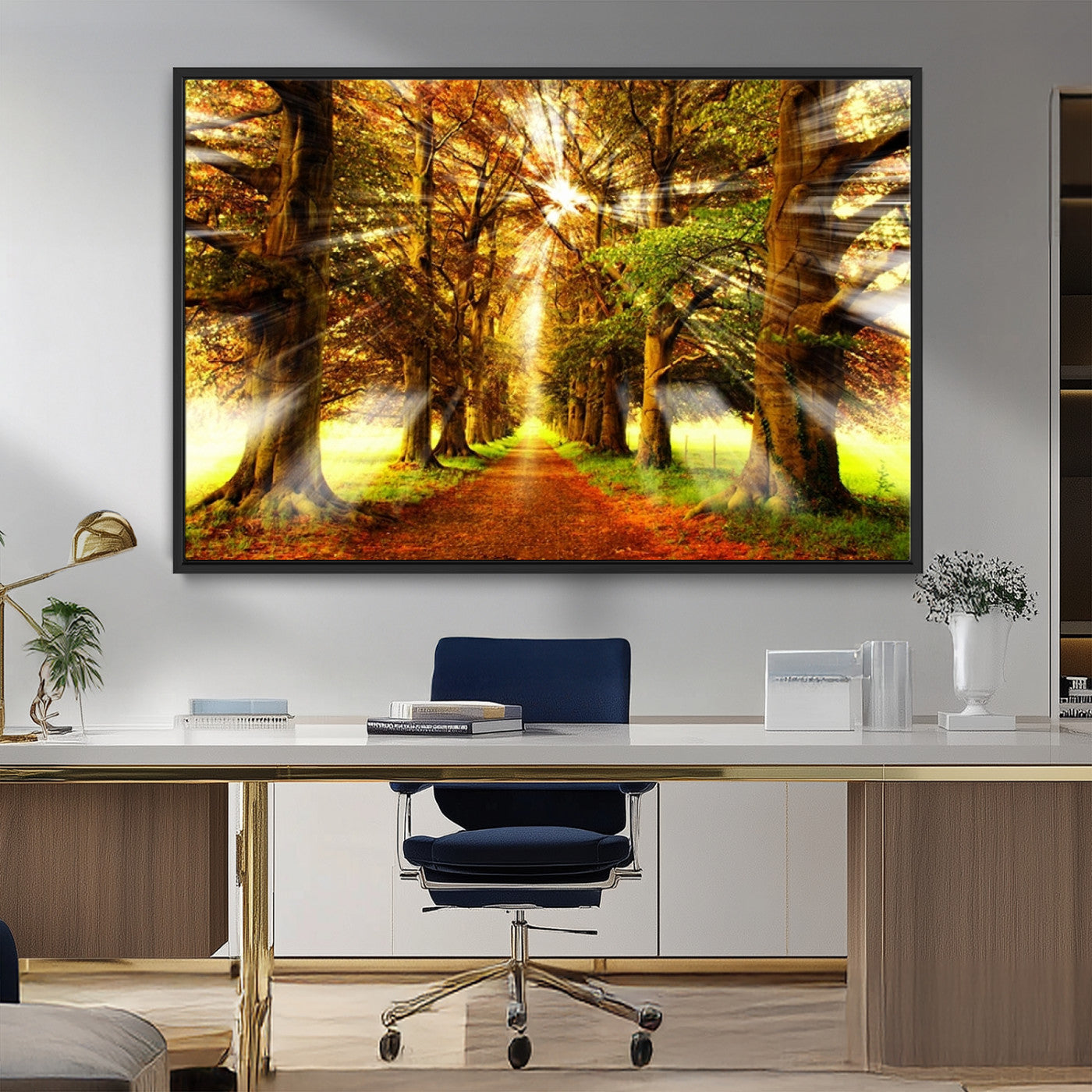 MGV-FC-36X24 - Sunshine in Forest and Trees Wall Art Canvas Print