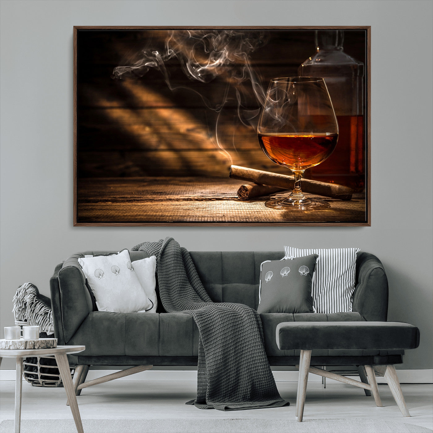 MGV-FC-36X24 - Whiskey and Cigar Wall Art Canvas Print
