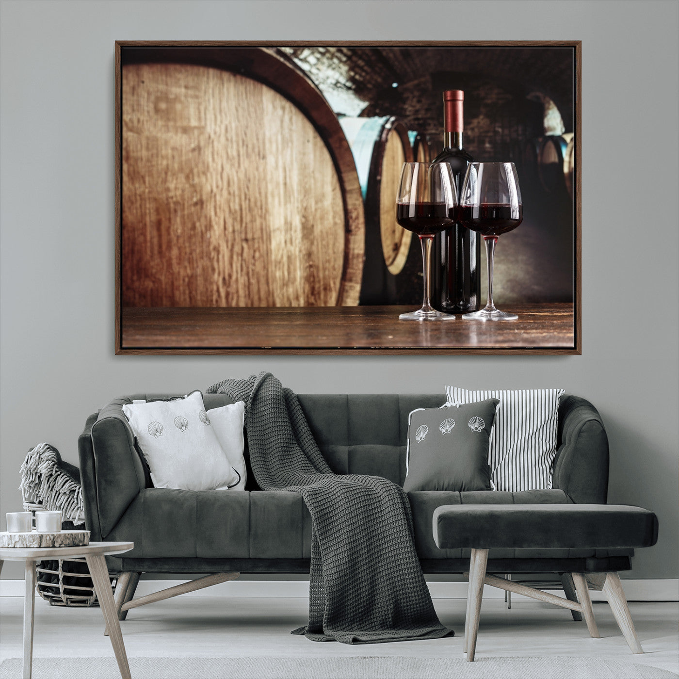 MGV-FC-36X24 - Wine and Barrel Wall Art Canvas Print