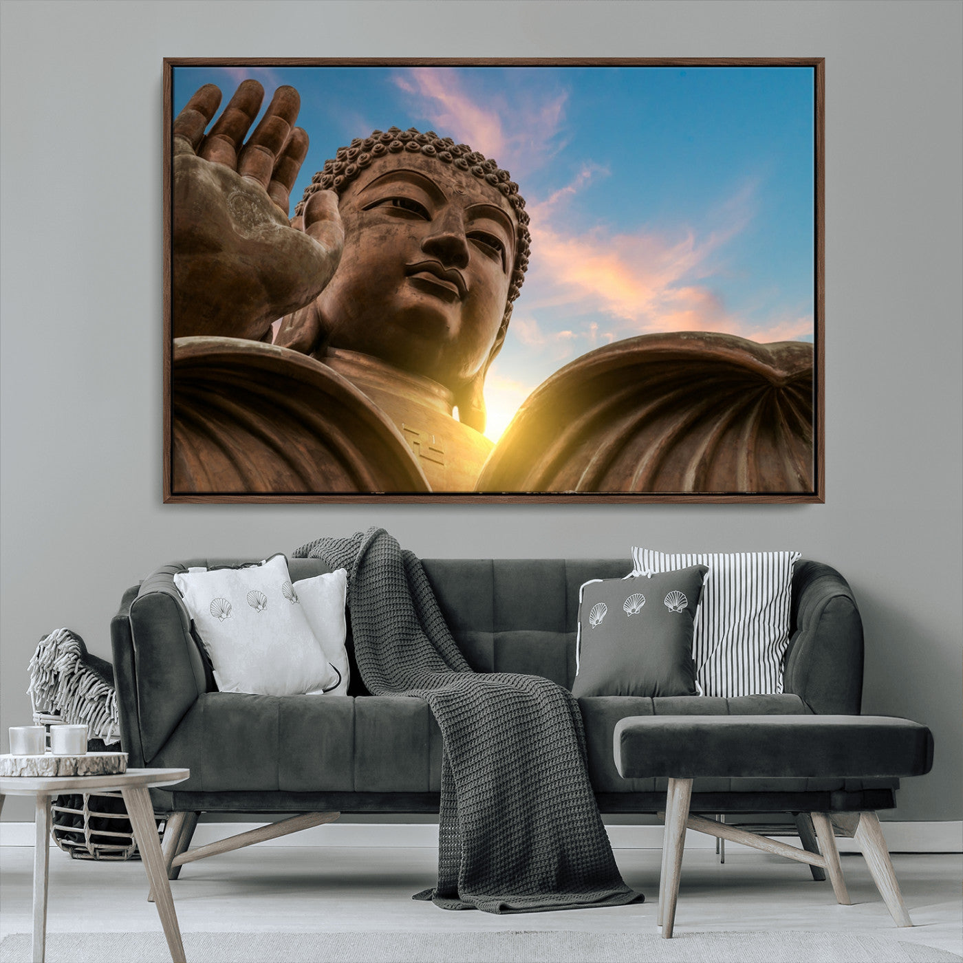 MGV-FC-36X24 - Buddha Statue and Daylight Wall Art, Buddha Statue Wall Art Canvas Print