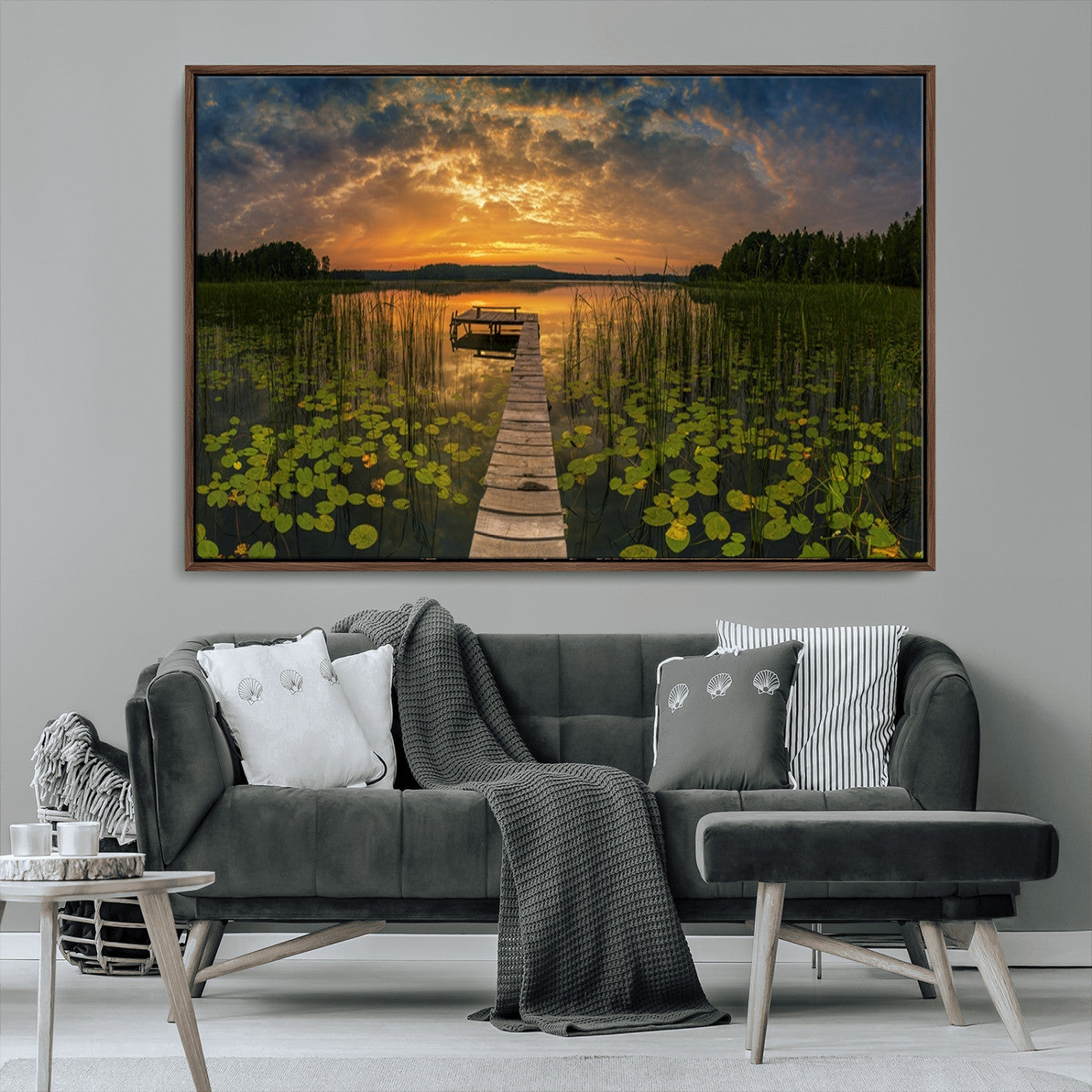 MGV-FC-36X24 - Lake and Flower Wall Art Canvas Print