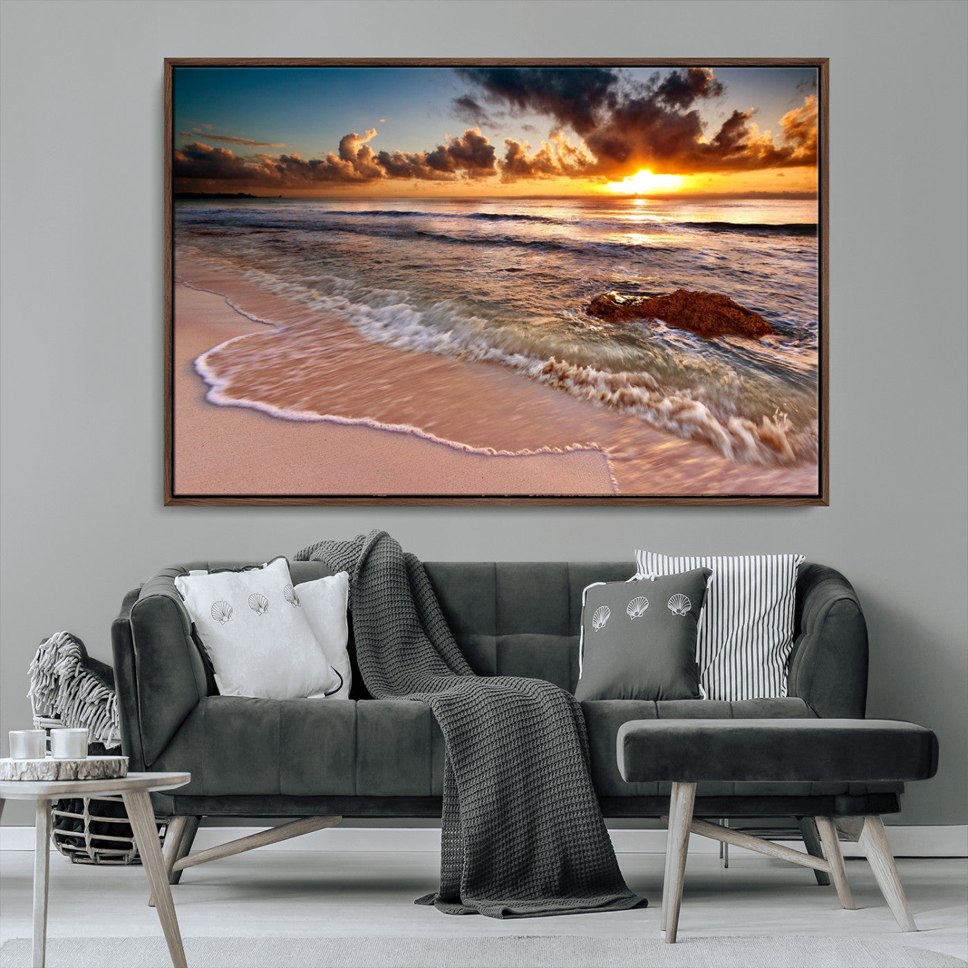 MGV-FC-36X24 - Sunset on Ocean Wall Art Canvas Print