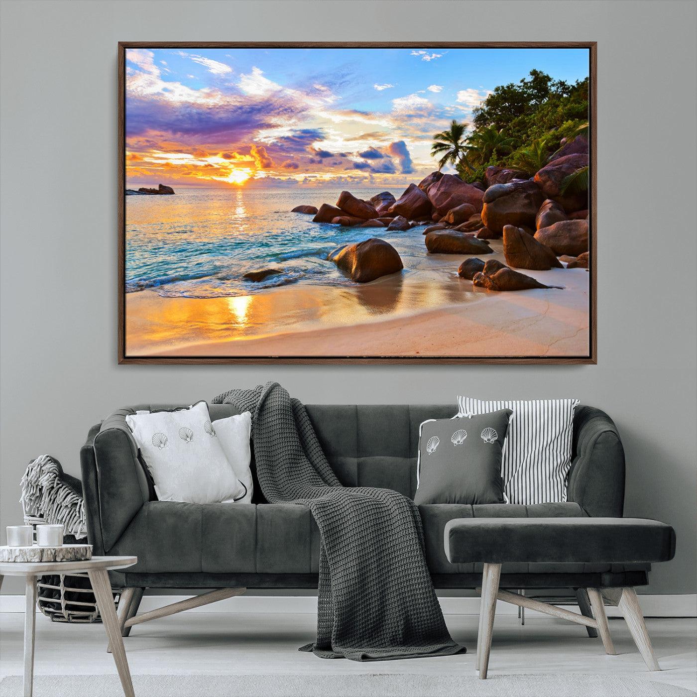 MGV-FC-36X24 - Tropical Island Beach Sunset Canvas Print