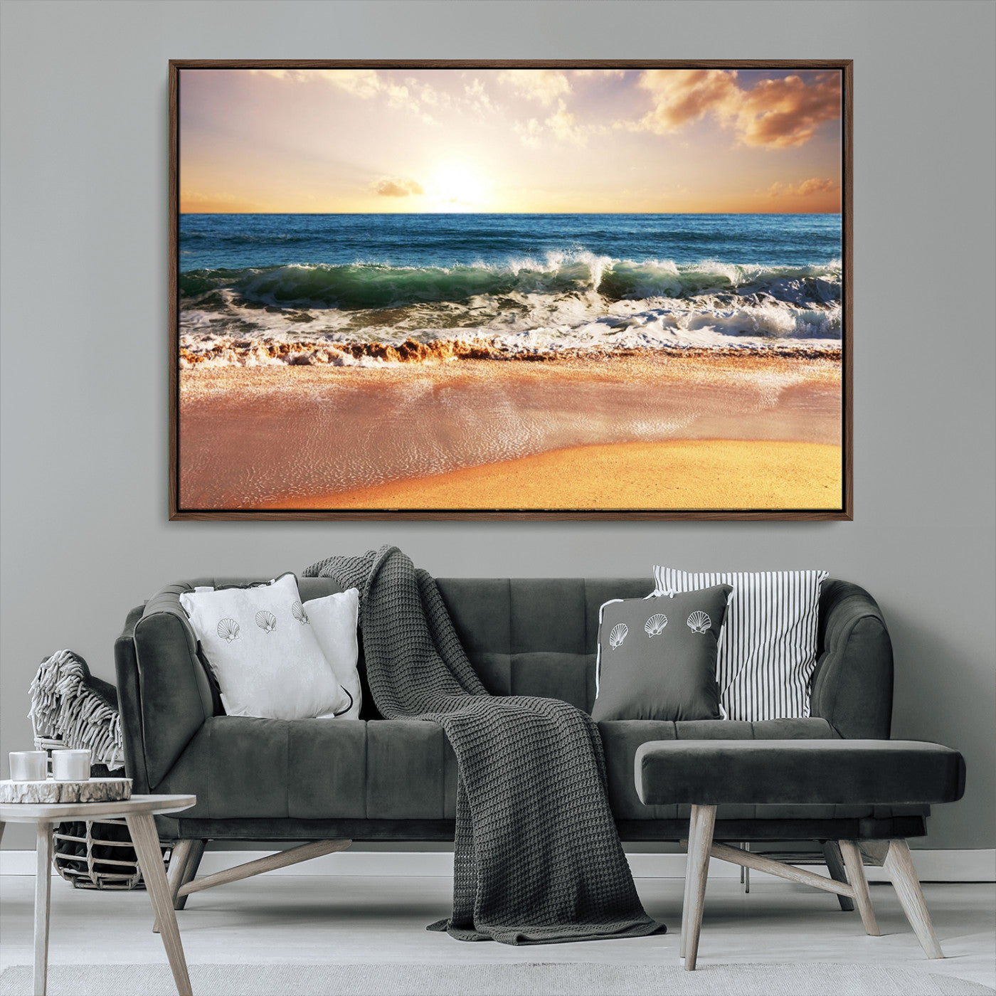 MGV-FC-36X24 - Serene Beach Path Canvas Art, Giclee Canvas Print with Gallery Wrap, Coastal Sand Dunes Wall Art Featuring Canon Print Quality