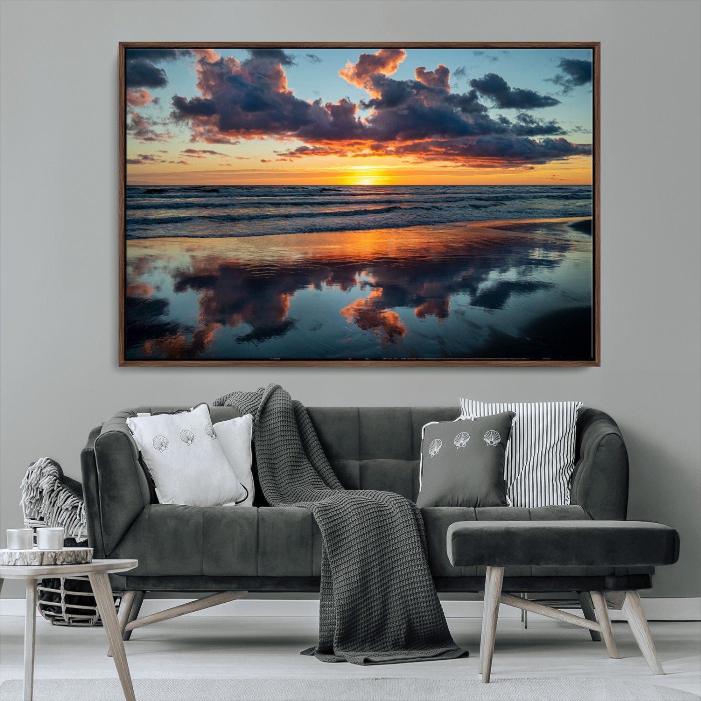 MGV-FC-36X24 - Cloudy Weather At The Beach Wall Art Canvas Print