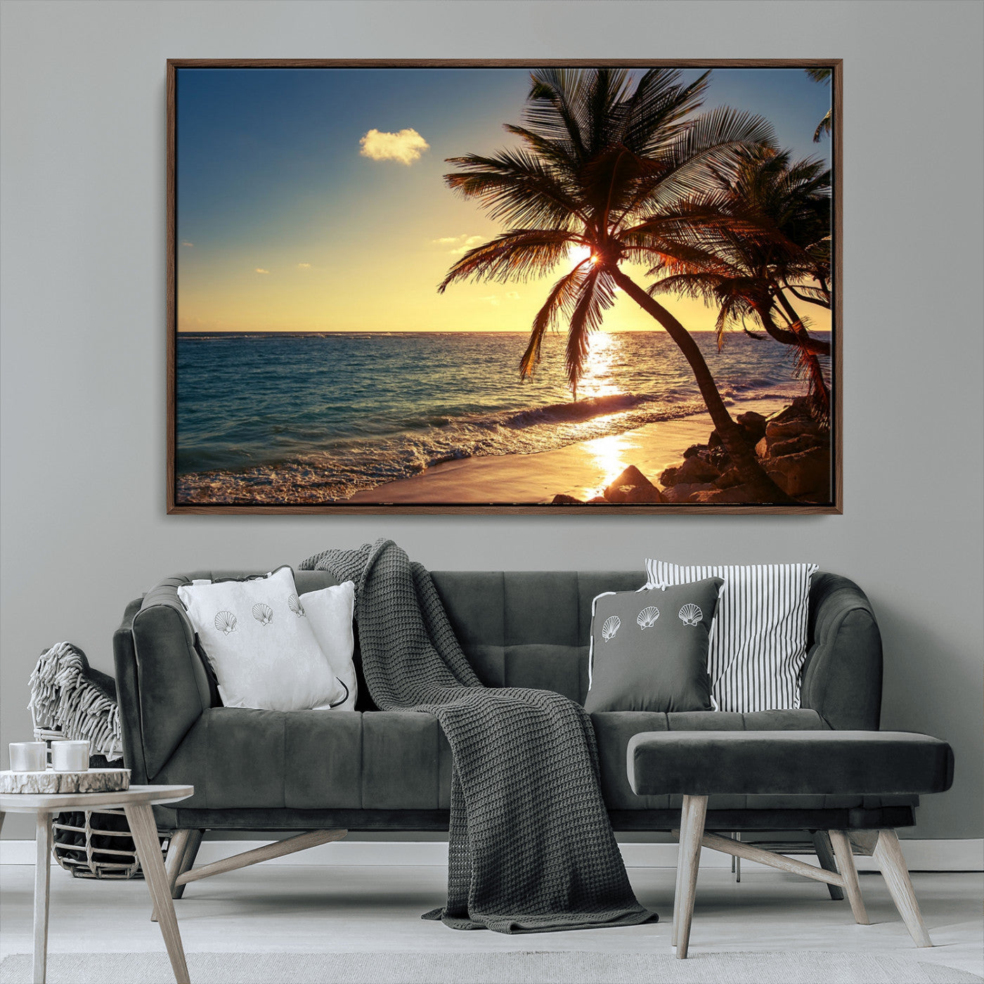 MGV-FC-36X24 - Sunset Palm Trees Wall Art Canvas Print