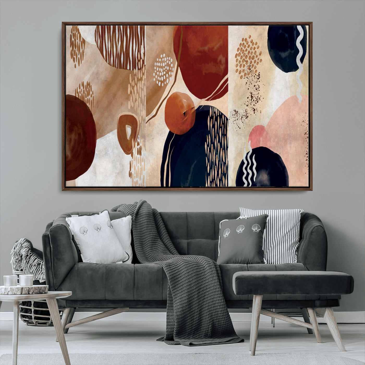 MGV-FC-36X24 - Boho Wall Art Canvas Print Set Mid-Century Prints Bohemian Wall Artwork Prints Boho Neutral