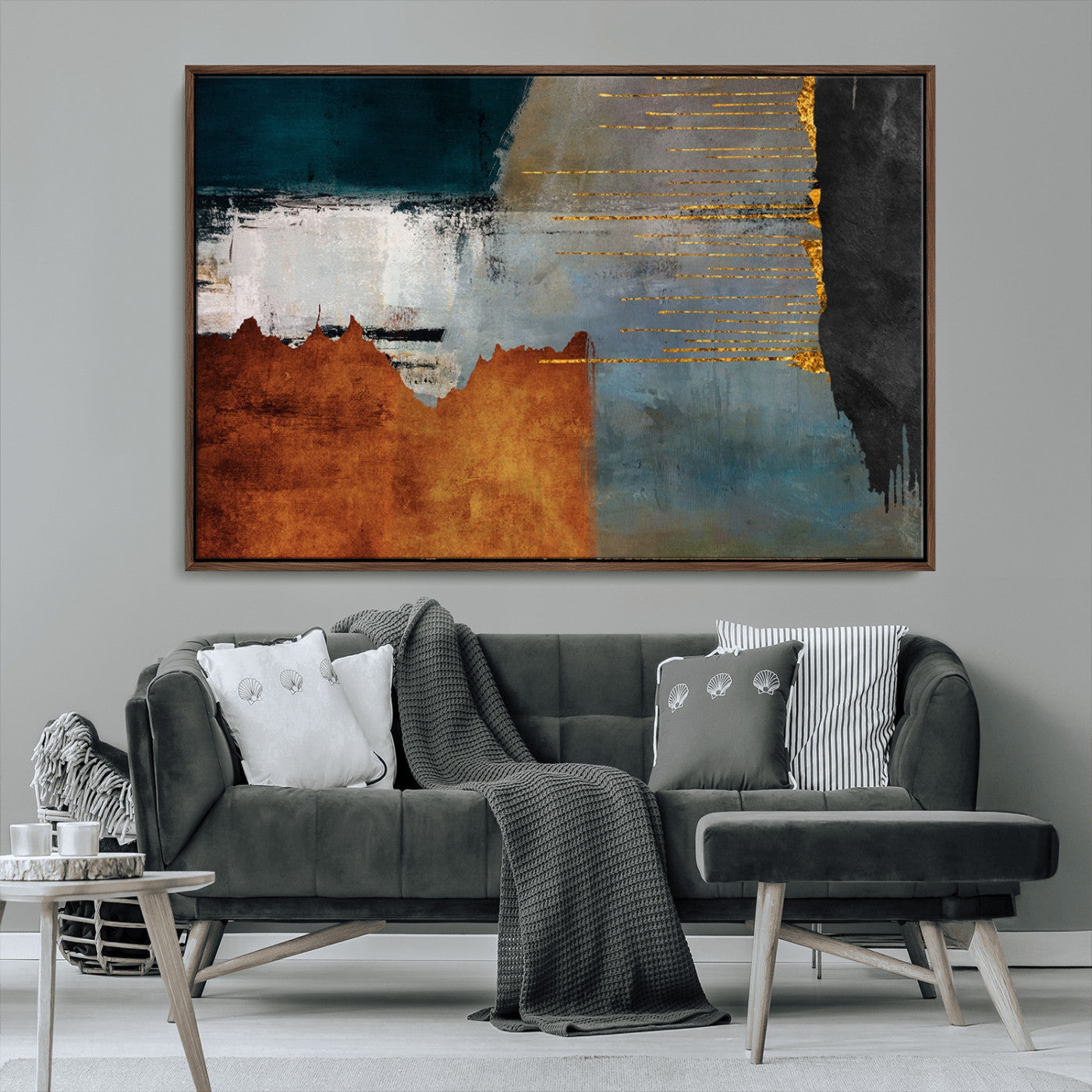 MGV-FC-36X24 - Modern Abstract Canvas Art Canvas Print - Framed and Ready to Hang Artwork for Contemporary Living Room or Office Decor