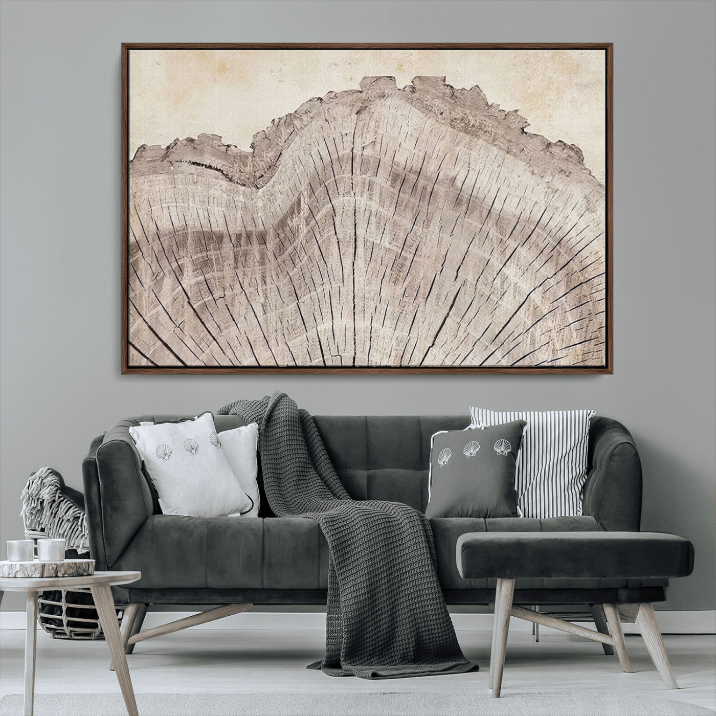 MGV-FC-36X24 - Tree Ring Wall Art Triptych, Rustic Wood Ring Canvas Print, Minimalist Wall Decor for Modern Homes and Farmhouse Decor