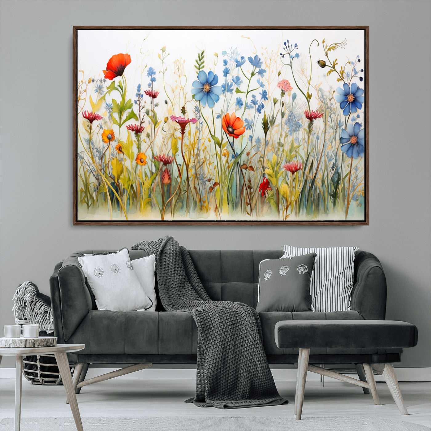 MGV-FC-36X24 - Colorful Wildflower Canvas Wall Art - Vibrant Floral Botanical Print, Bright Nature Decor for Living