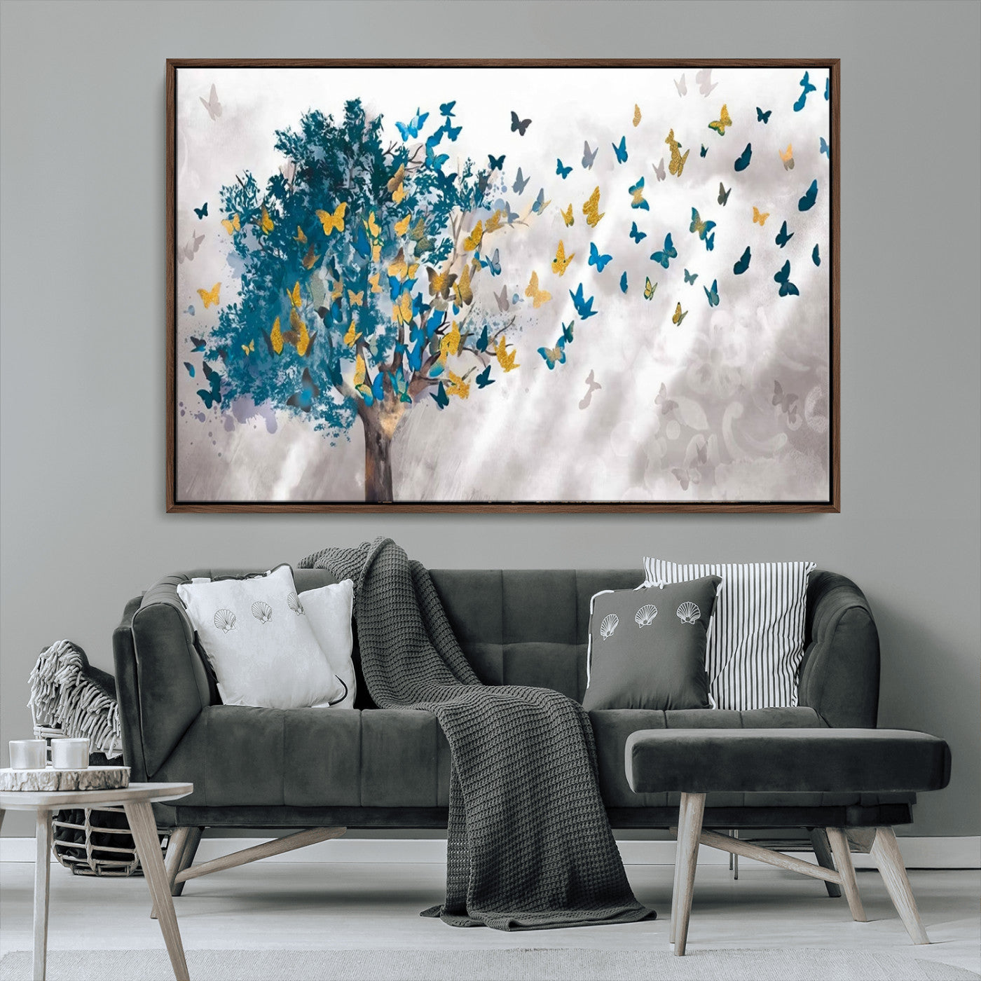 MGV-FC-36X24 - Tree Butterfly Abstract Tree and Butterfly Wall Art Canvas Print