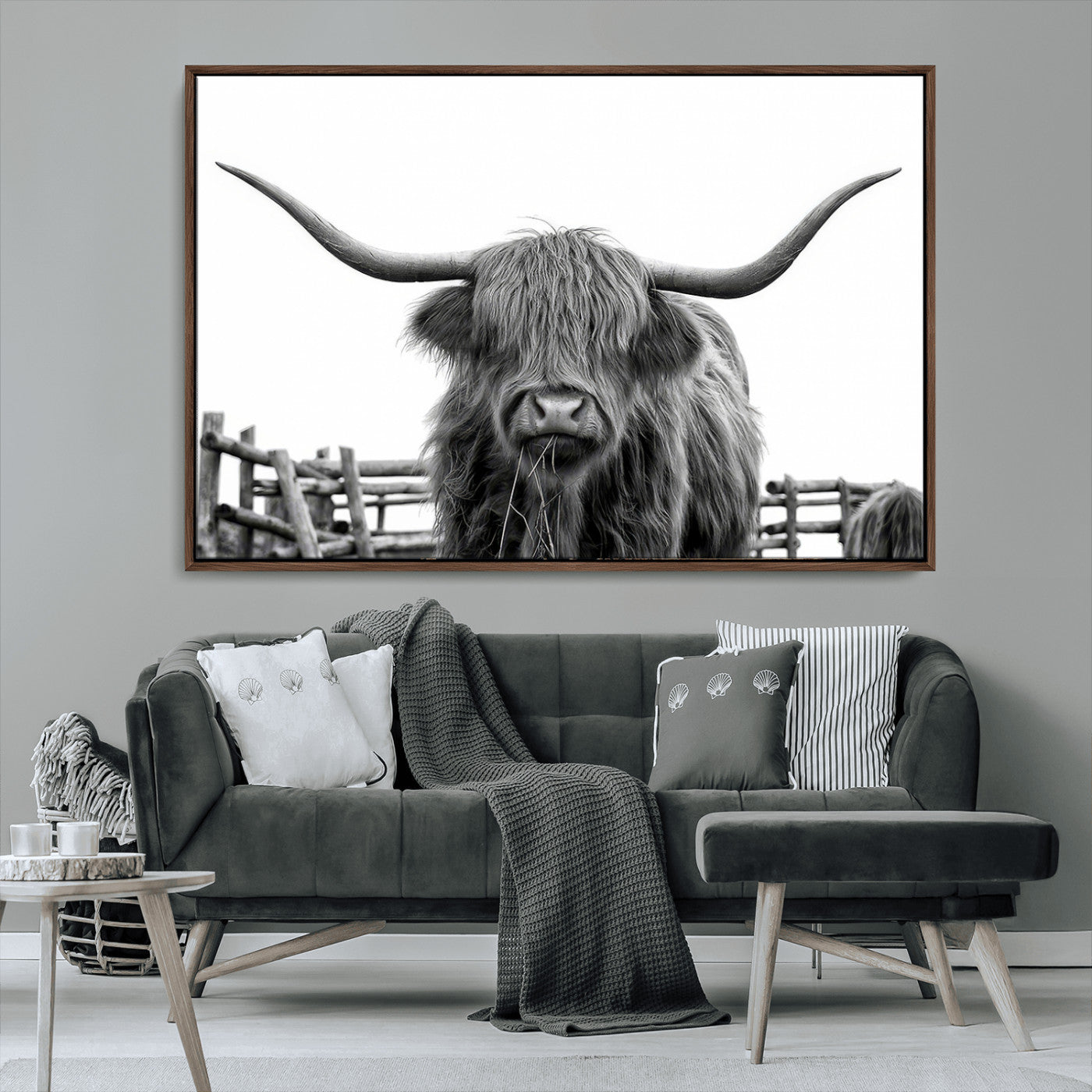 -Longhorn Canvas Print, Bighorn Cow Wall Art Canvas Print