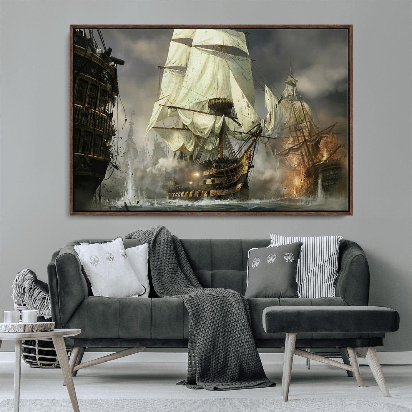 MGV-FC-36X24 - Pirate Ship War Wall Art Canvas Print