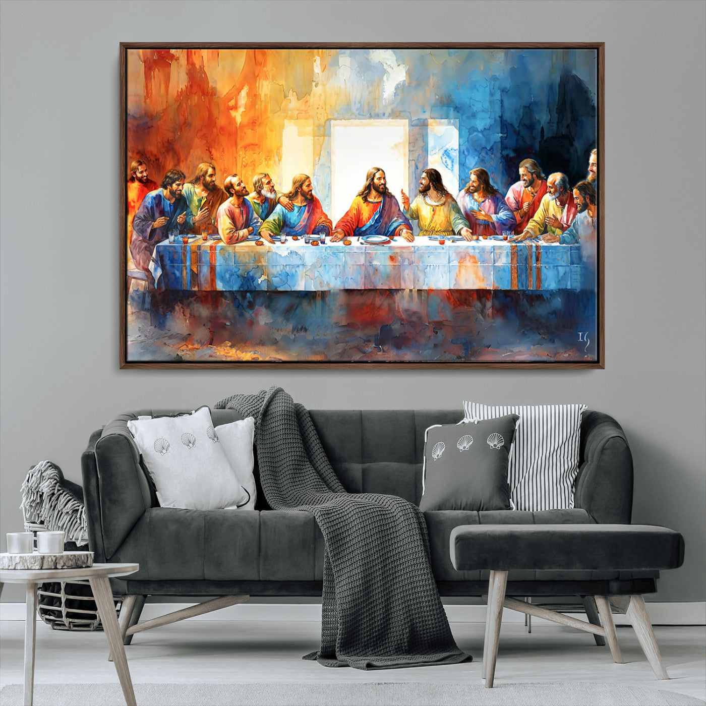 MGV-FC-36X24 - Abstract Waterolor The Last Supper Wall Art