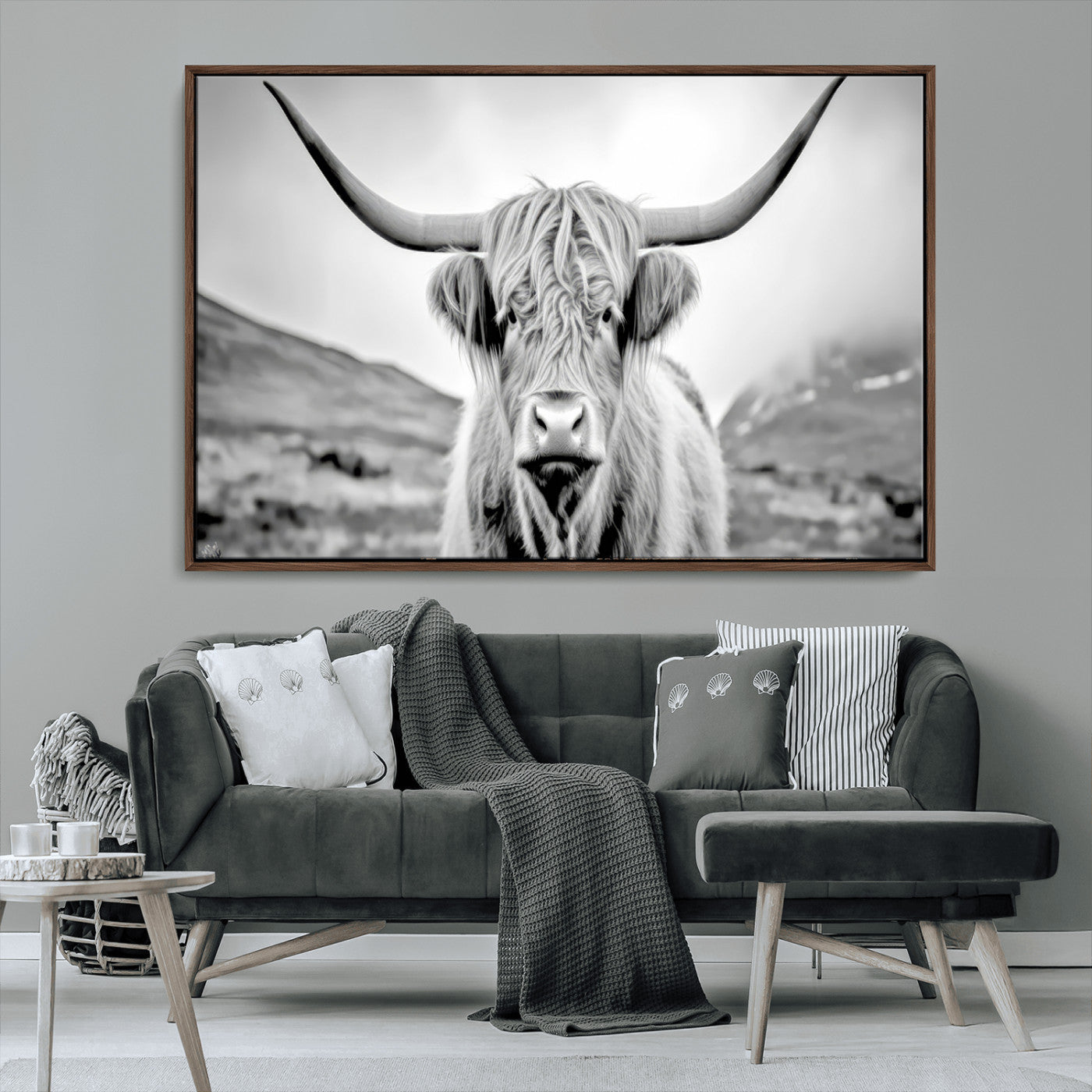 MGV-FC-36X24 - Scottish Cow Wall Art Canvas Print