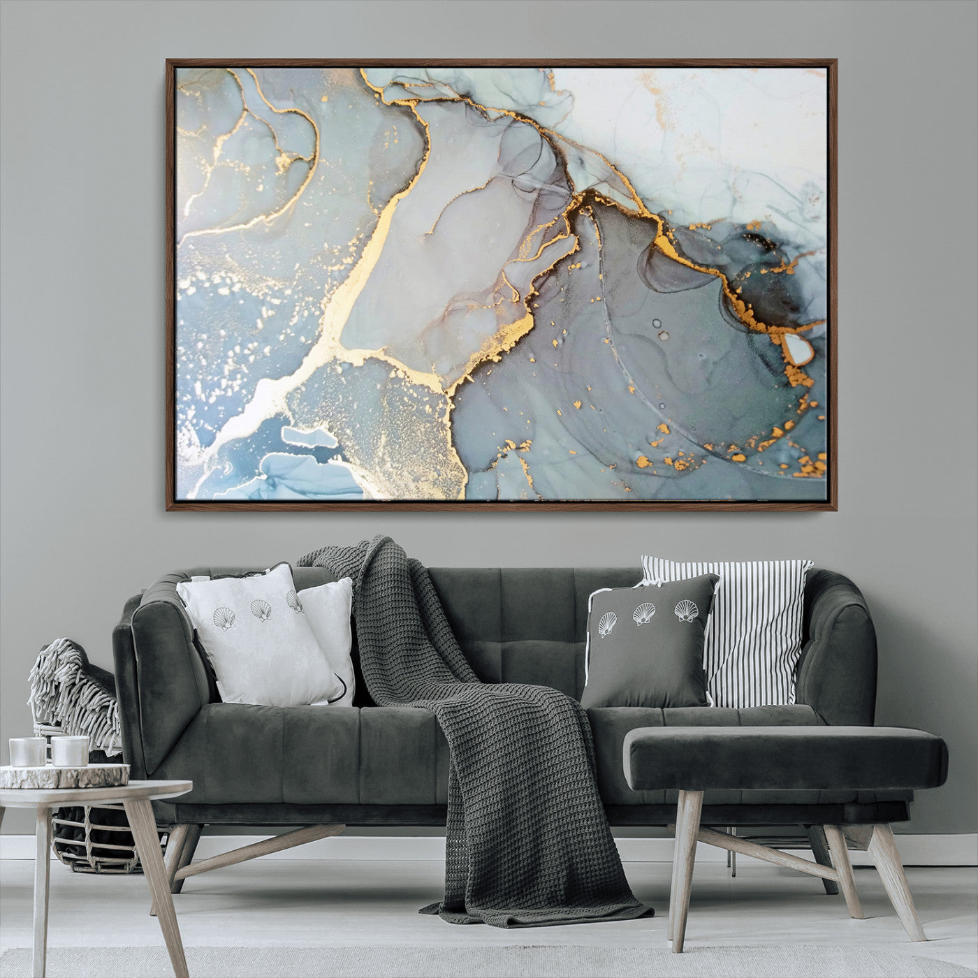 -Large Abstract Marble Wall Art Canvas Print for Living Room and Farmhouse Decor