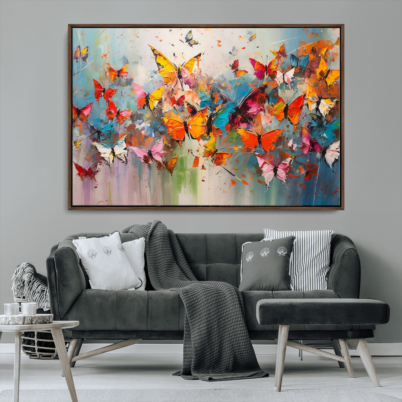 -Abstract Butterfly Wall Art Canvas Print