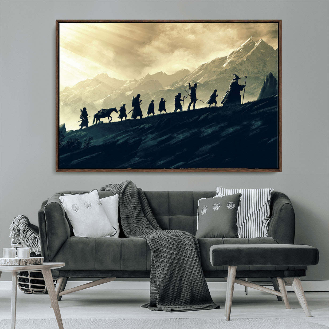 41574-MGV-CV-36X24-Lord of the Rings Silhouette Wall Art Capturing the Epic Quest Through Middle-Earth - The