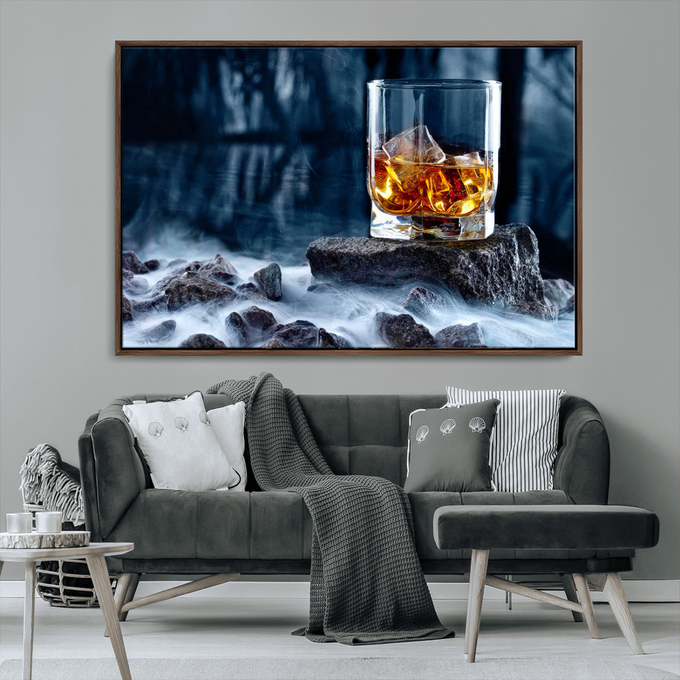 MGV-FC-36X24 - Whiskey Ice Wall Art Canvas Print