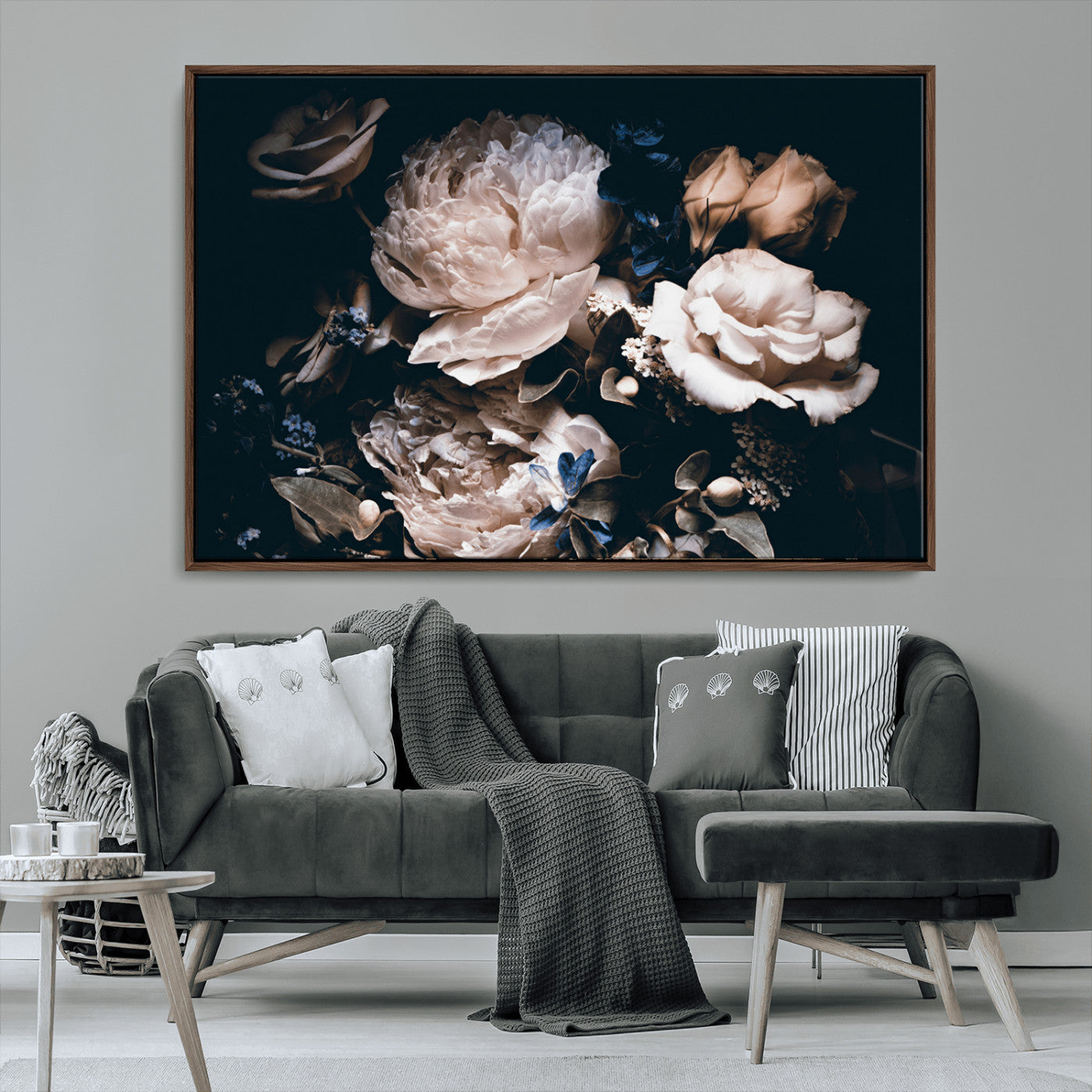 MGV-FC-36X24 - Pink Peonies Flowers Large Canvas Art Print