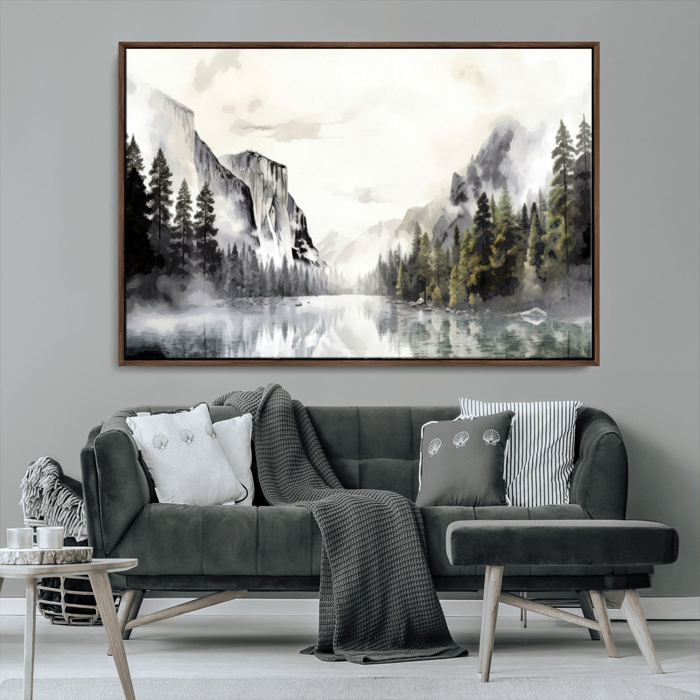 MGV-FC-36X24 - Yosemite Valley Wall Art Canvas Print – Framed and Ready to Hang – Majestic Nature Landscape Décor