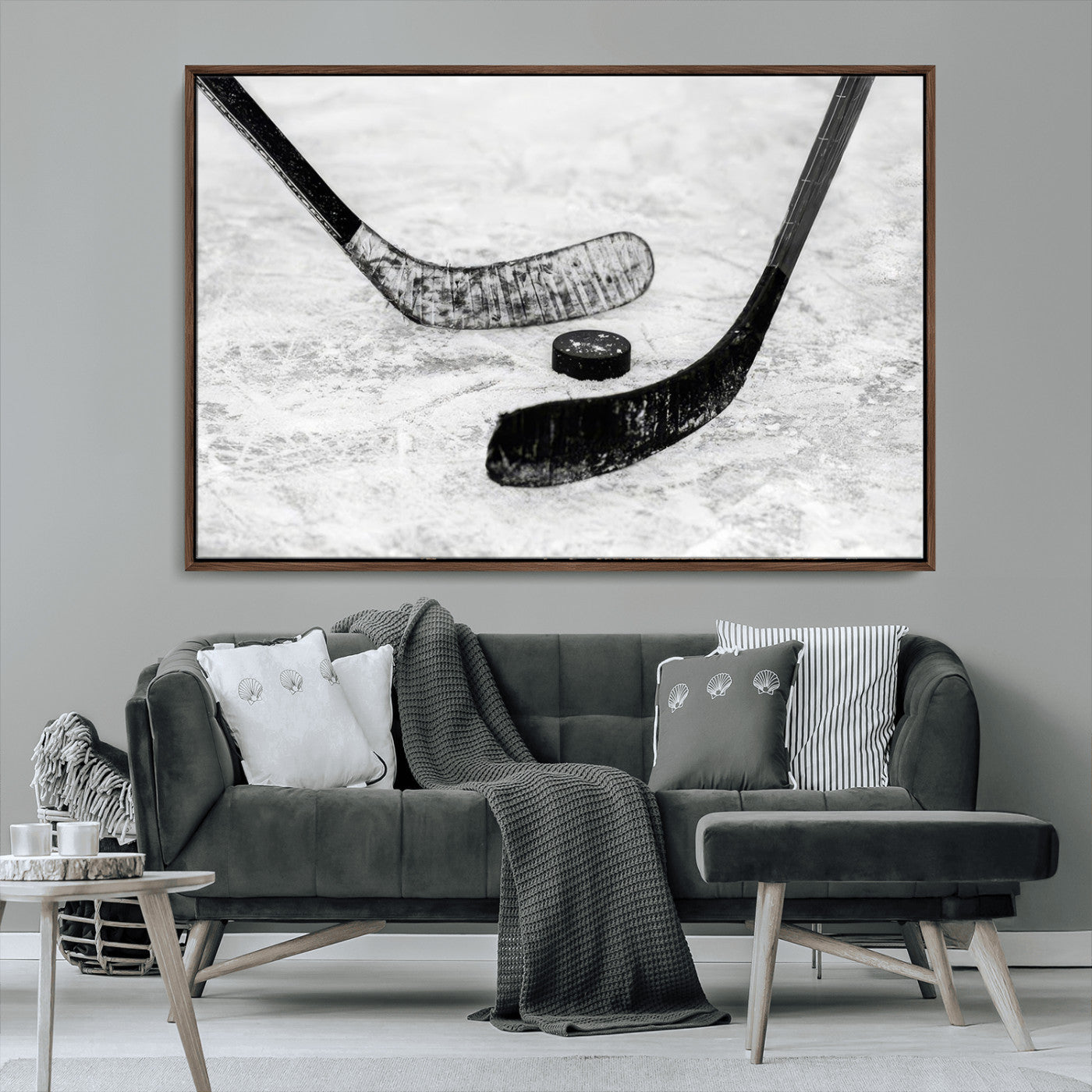 MGV-FC-36X24 - Winter Ice Hockey Sport Canvas Wall Art Print - Hockey Wall Art Print