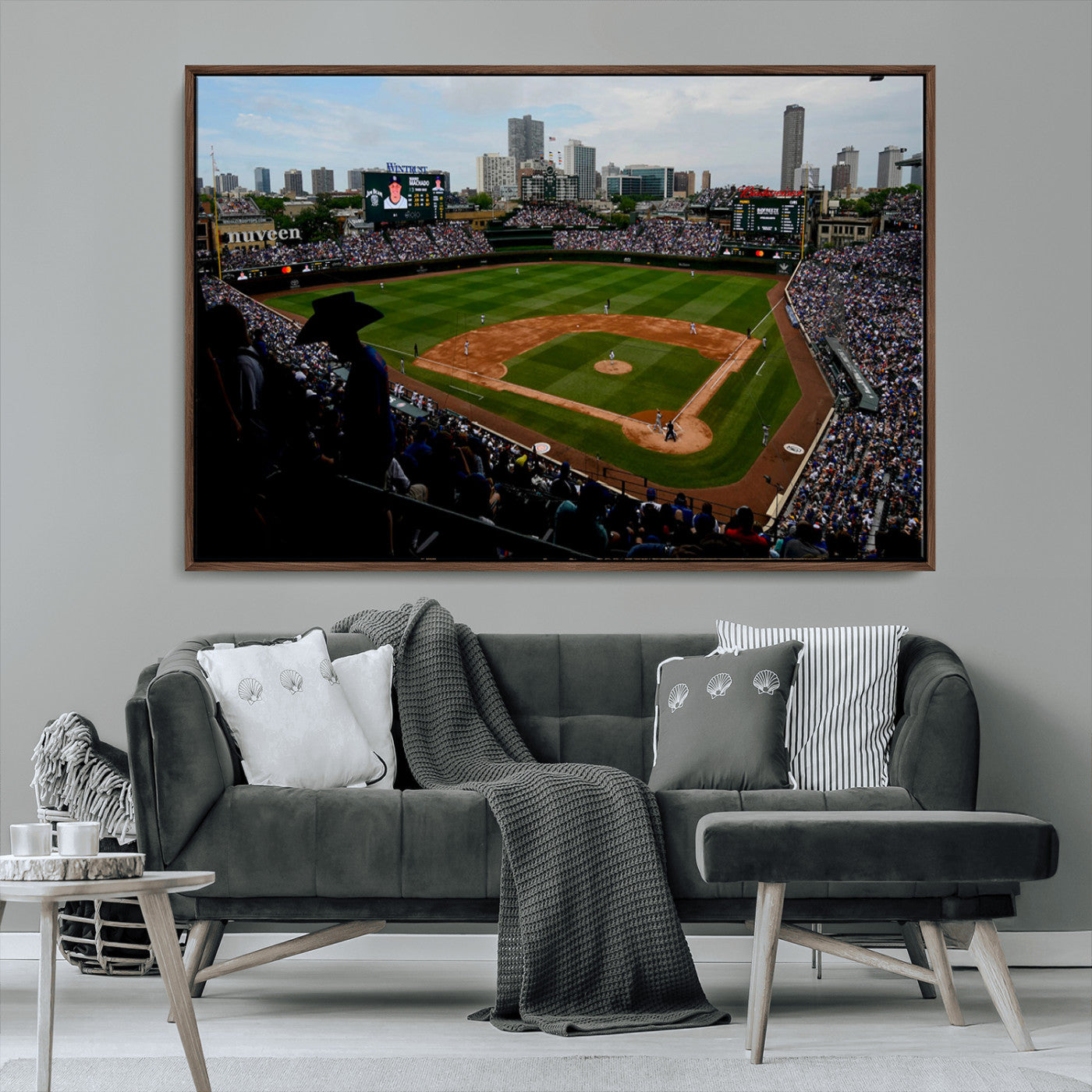 MGV-FC-36X24 - Chicago Cubs Baseball Team Print - Wrigley Field Stadium Wall Art Canvas Print