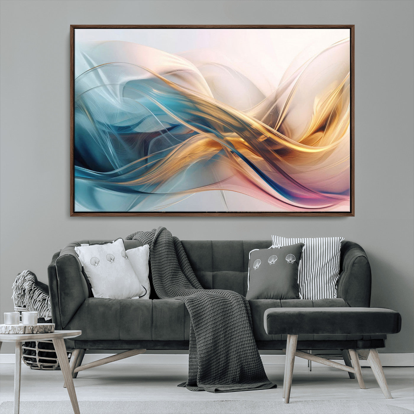 -Abstract Flowing Colors Wall Art Canvas Print