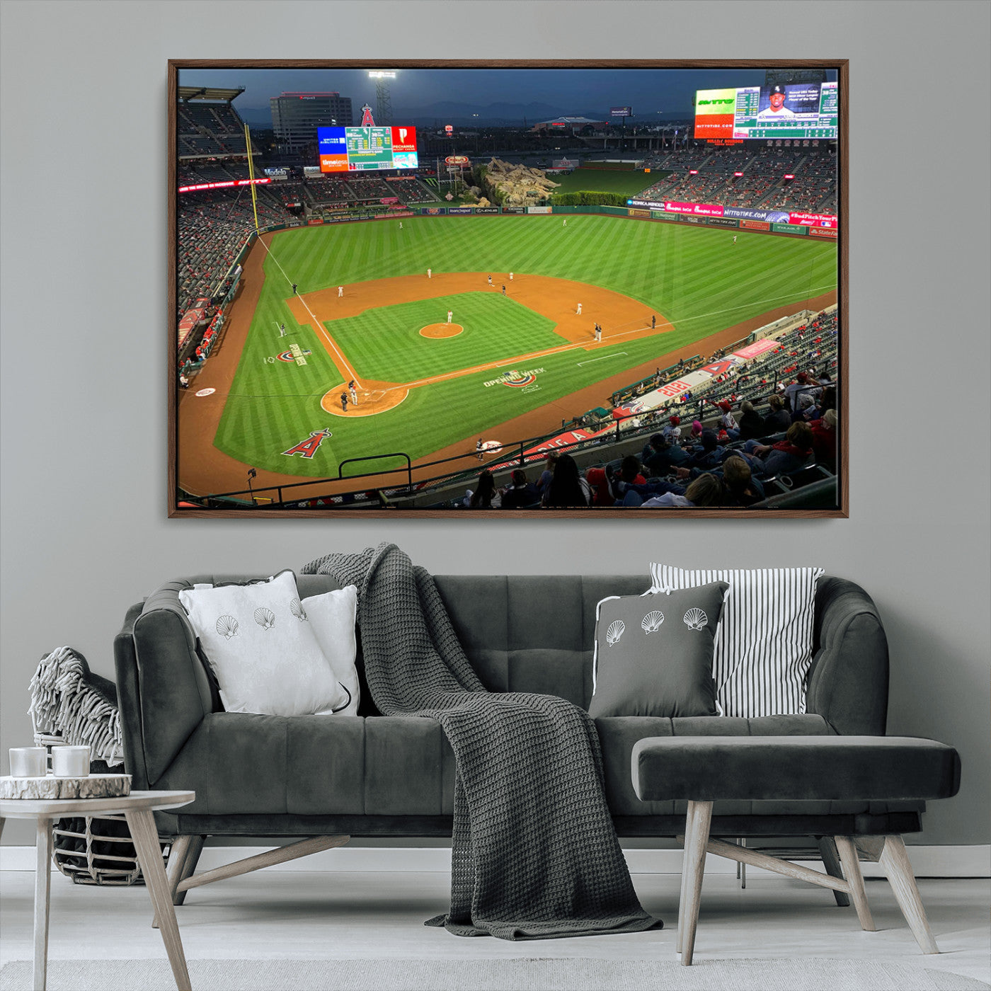 MGV-FC-36X24 - Angel Stadium Aerial View – Los Angeles Angels Baseball Canvas Print, Framed, Ready to Hang