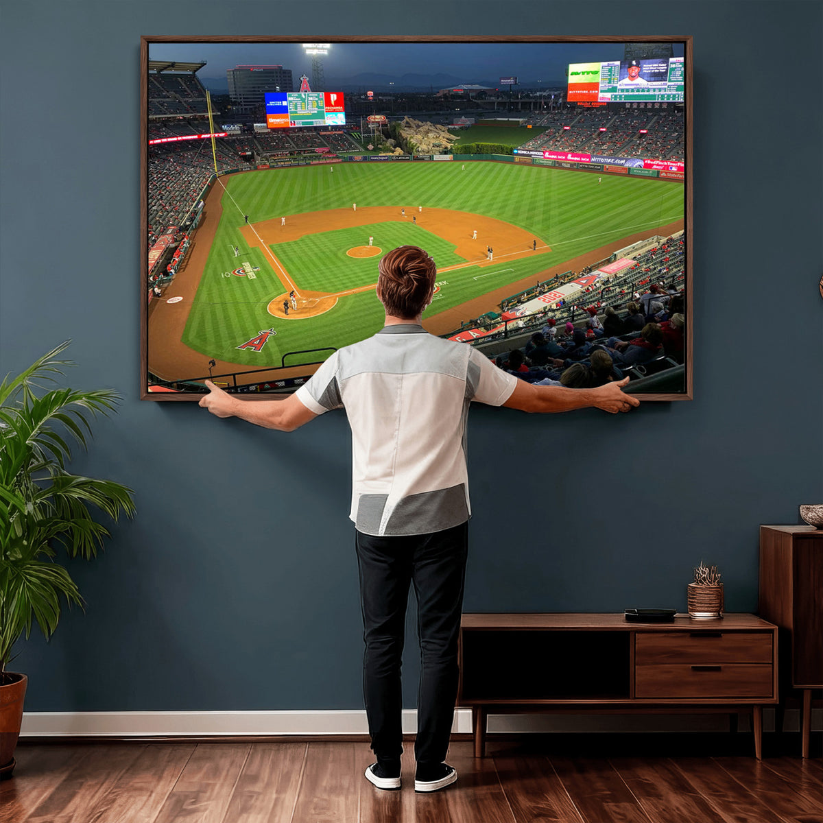 93707-MGV-CV-36X24 - Angel Stadium Aerial Canvas Print | Los Angeles Angels Baseball