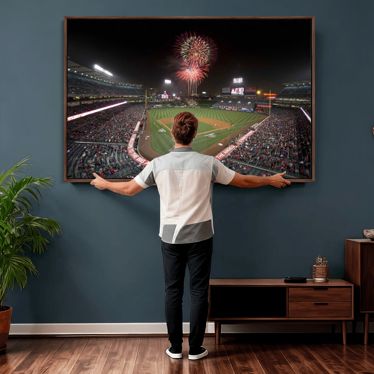 63592-MGV-CV-36X24 - Angel Stadium in Los Angeles Stadium Wall Art Canvas Print