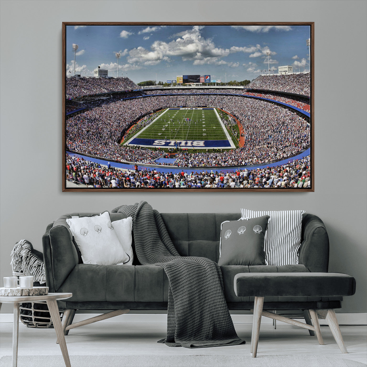 MGV-FC-36X24 - Buffalo Bills Highmark Stadium Wall Art Canvas Print - Bills Stadium Game Day Triple Canvas Wall Art - Buffalo Bills NFL Match