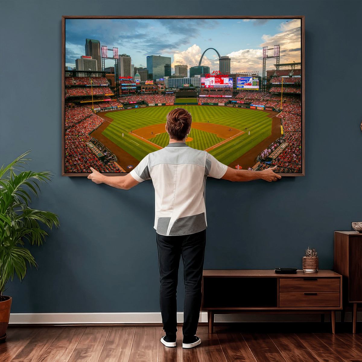 91908-MGV-CV-36X24 - Busch Stadium Wall Art Print | St. Louis Cardinals Baseball