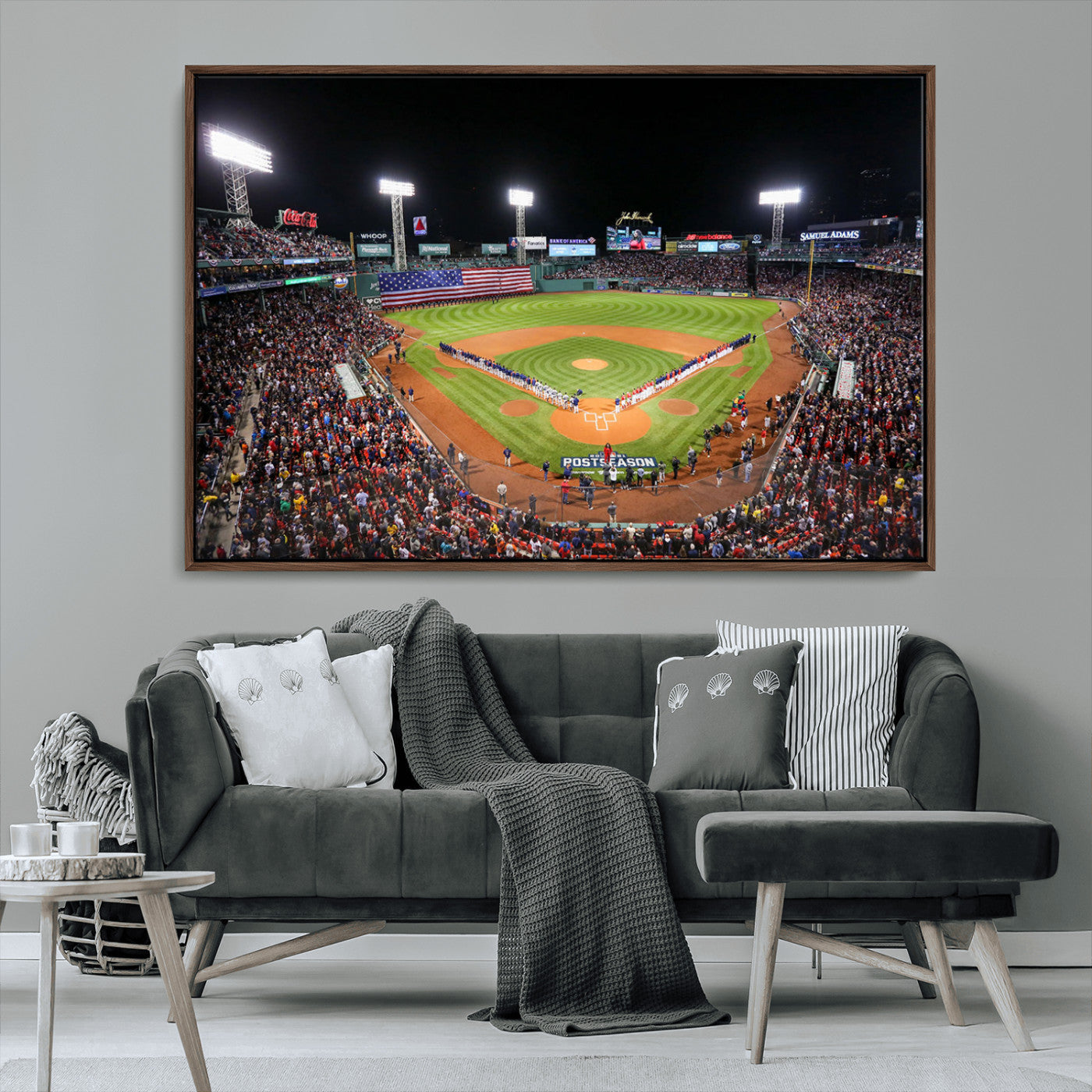 MGV-FC-36X24 - Fenway Park Wall Art Canvas Print | Large Baseball Stadium Canvas Print for Boston Red Sox Fans | Framed Ready-to-Hang Boston Sports Decor Artwork